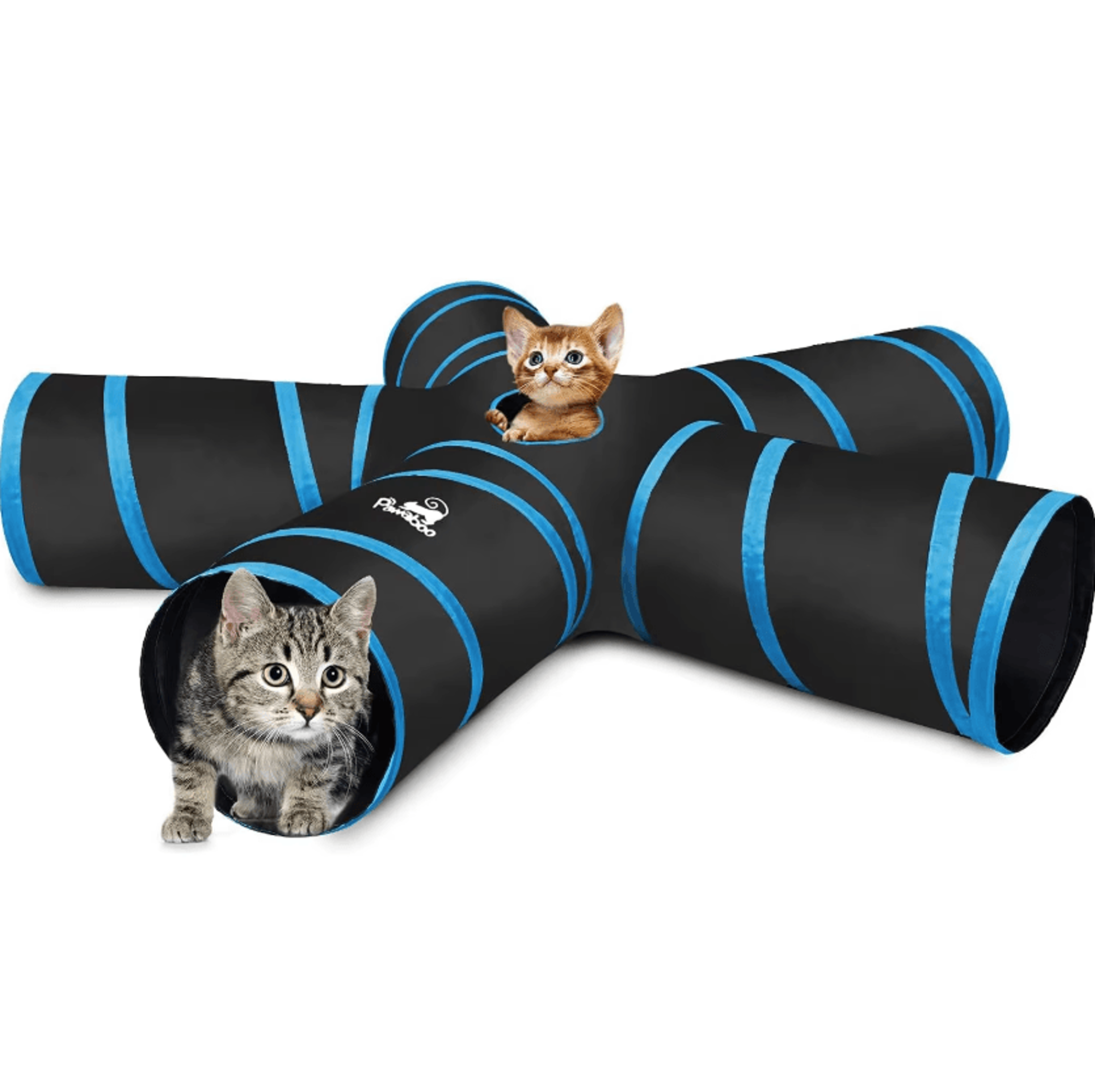 pawaboo collapsible cat tunnel play tent with balls & bells