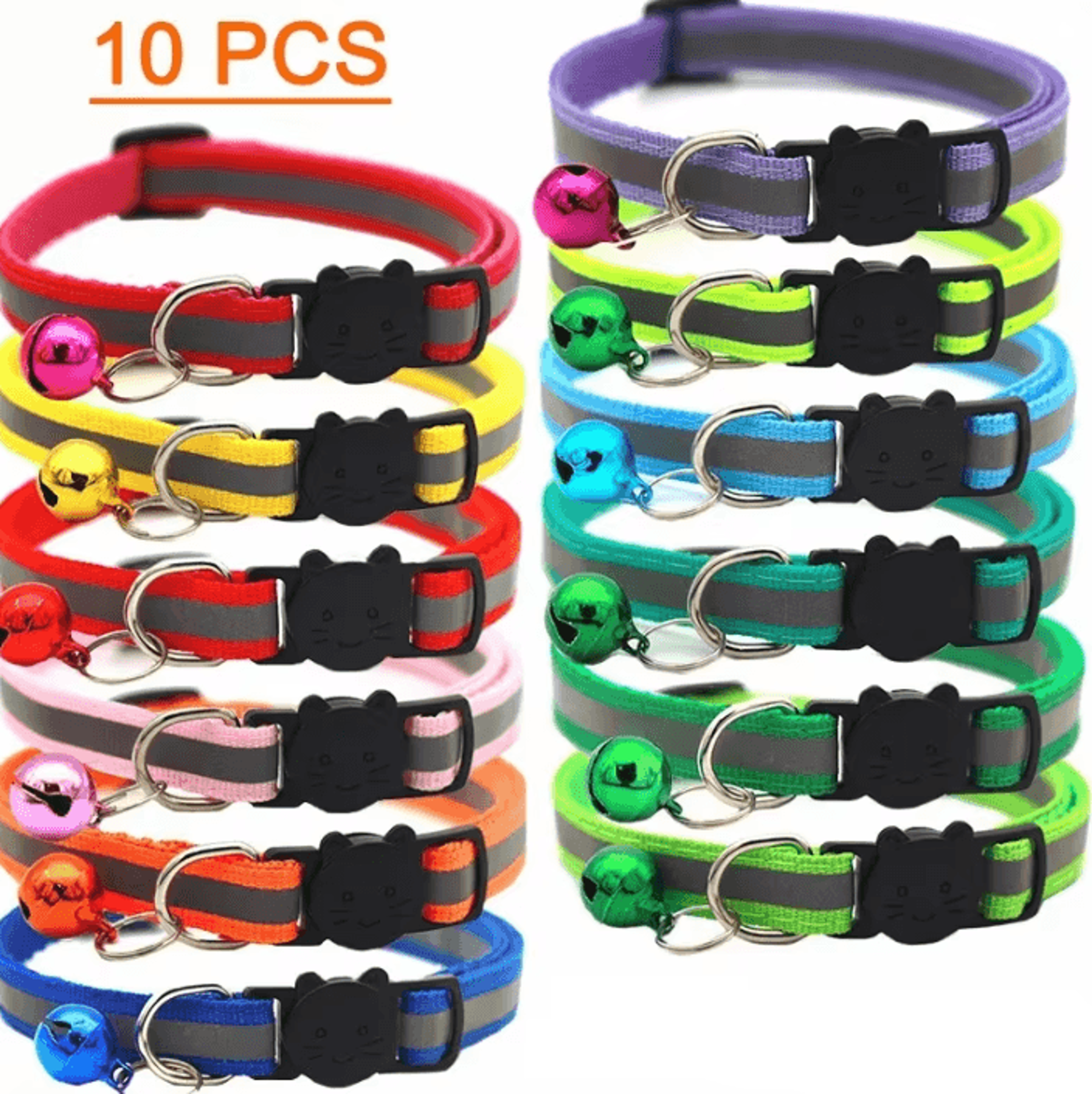 ColorPop Adjustable Cat  Kitten Collar Set With Bell 0