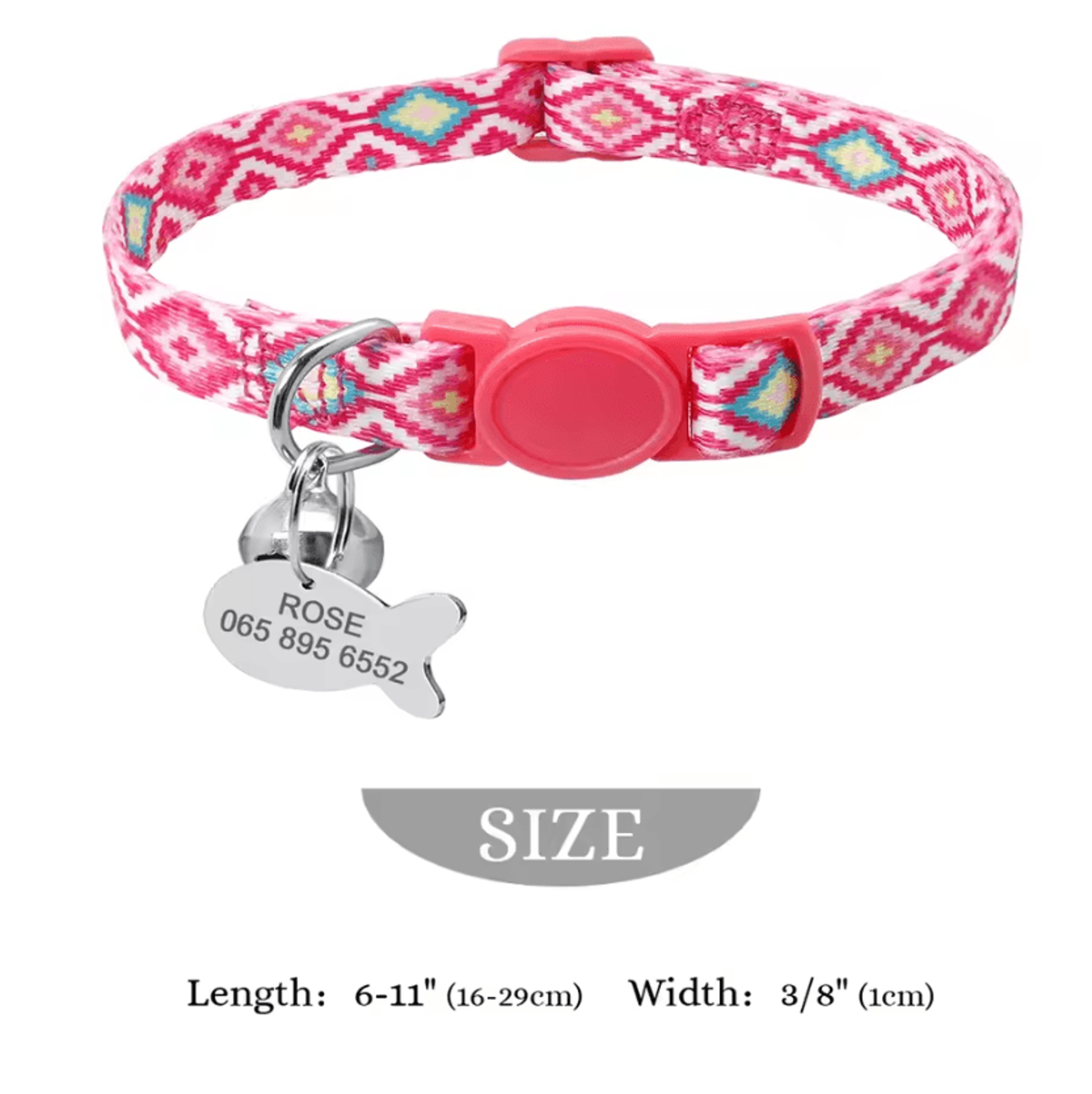 Personalized Engraved Nylon Pet Collar For Cats  Small Dogs 6