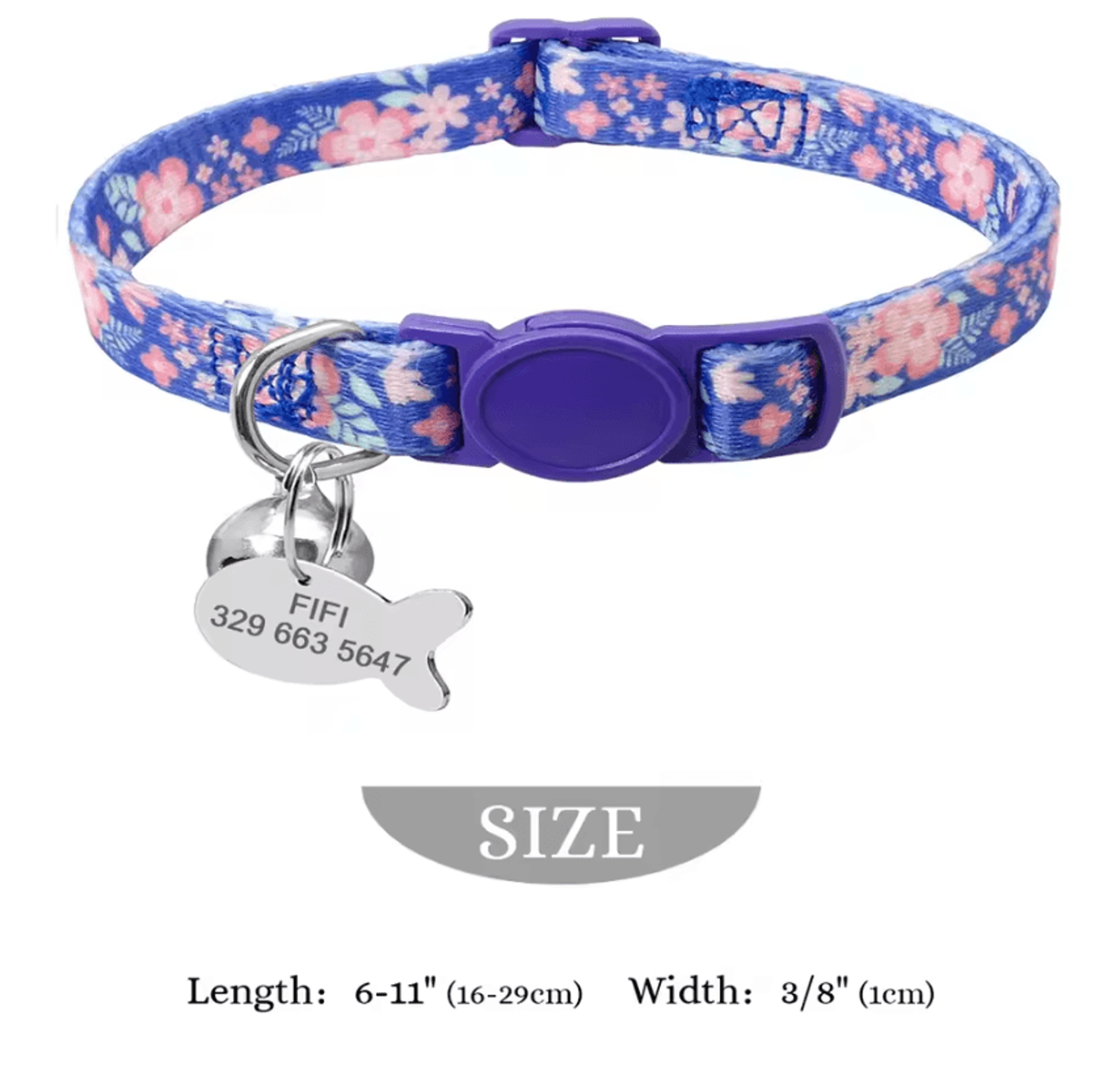 Personalized Engraved Nylon Pet Collar For Cats  Small Dogs 8