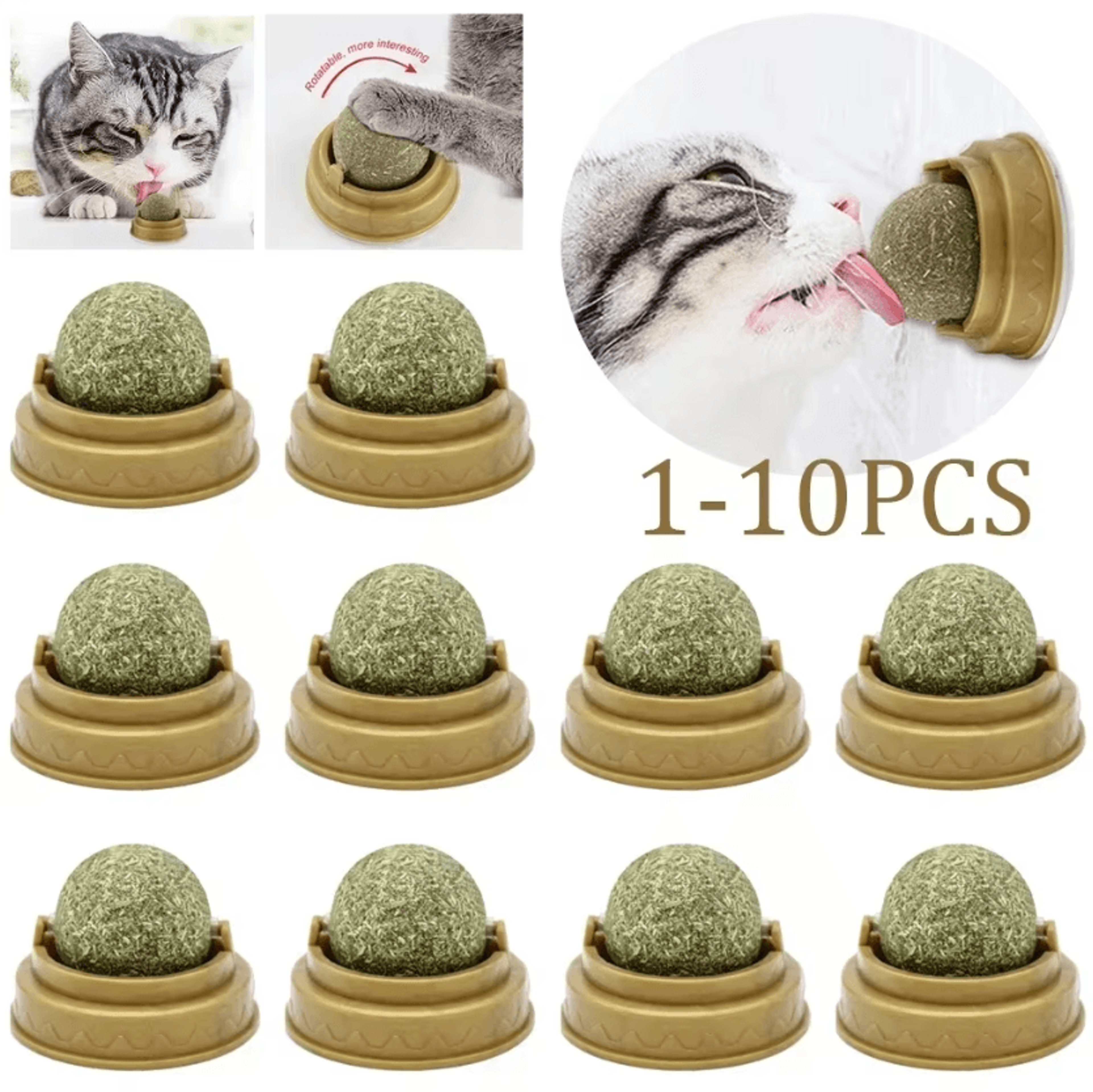 Catnip Mint Ball Toy For Teeth Cleaning  Interactive Play 0
