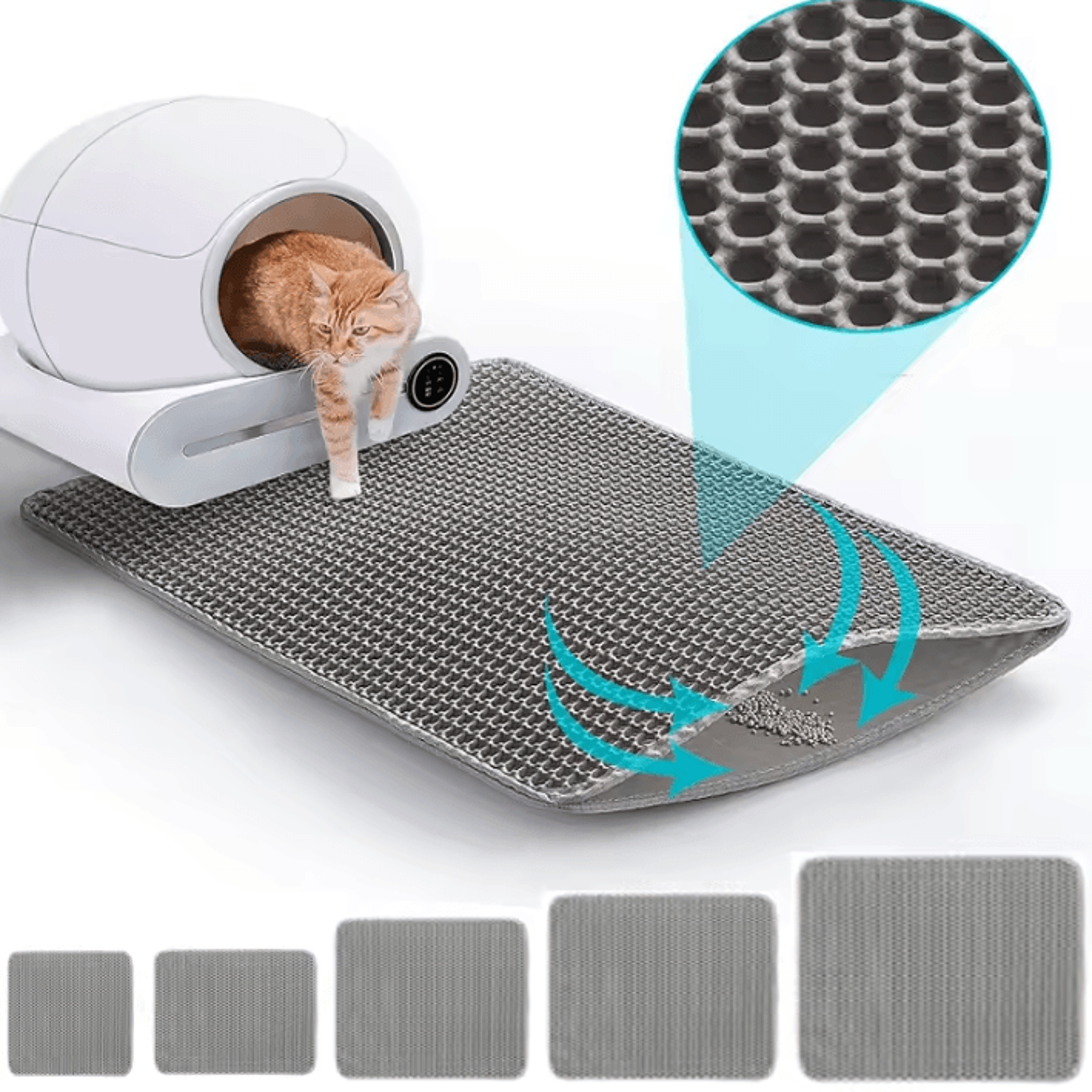 PawClean Large Waterproof DoubleLayer Cat Litter Mat 0