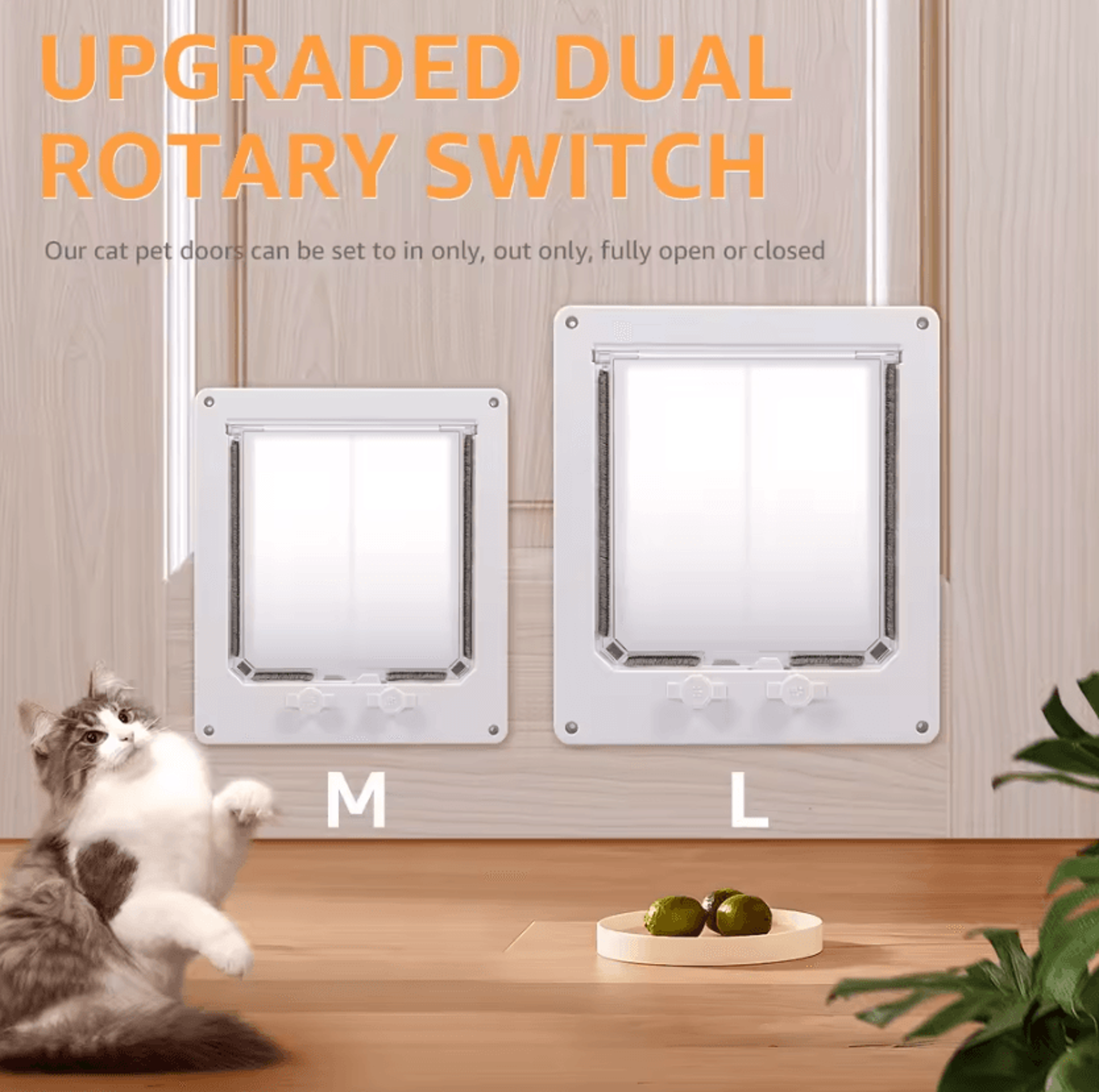4Way Locking Cat Door For Interior Doors 0