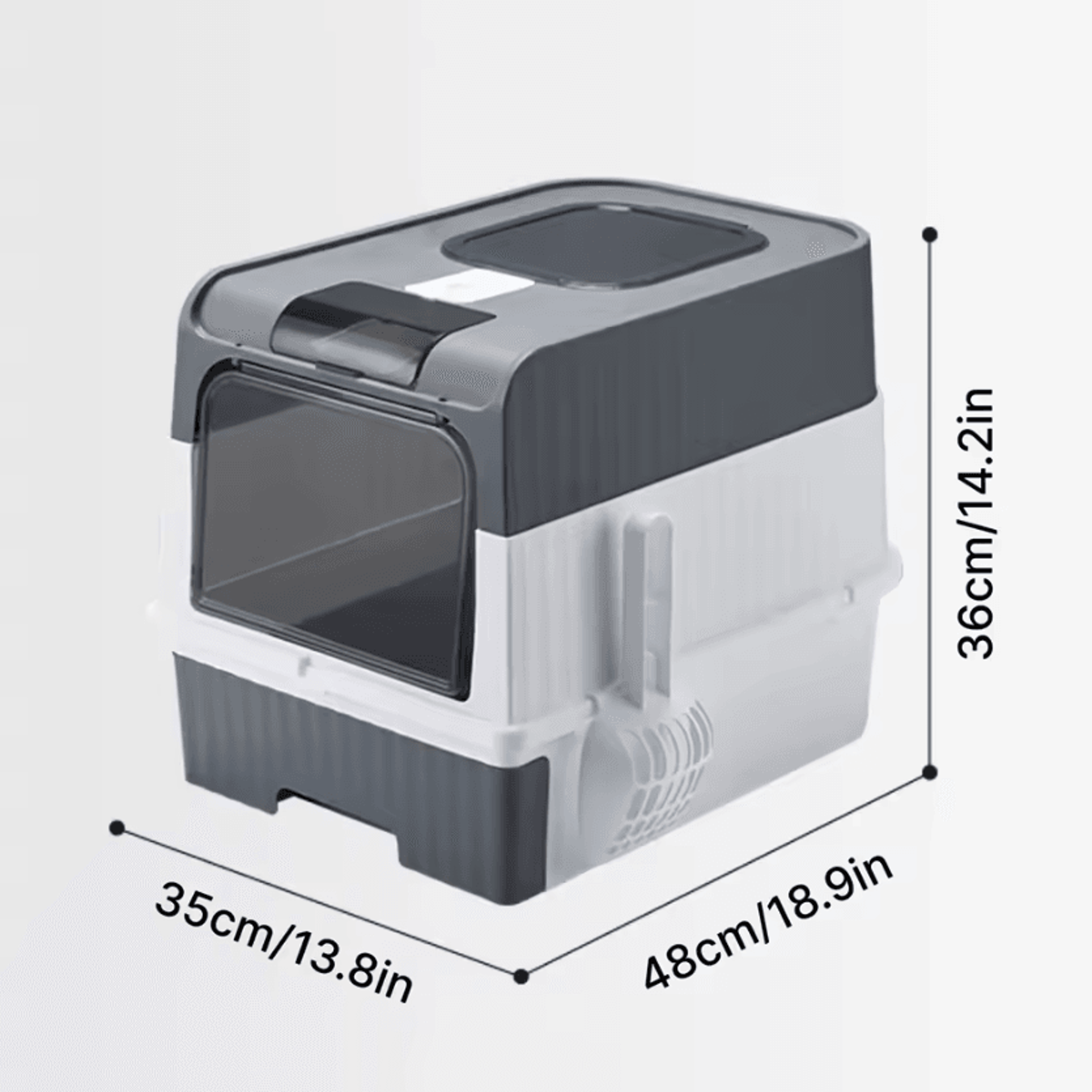 FoldAway Portable Cat Litter Box With Splash Guard  Scoop 2