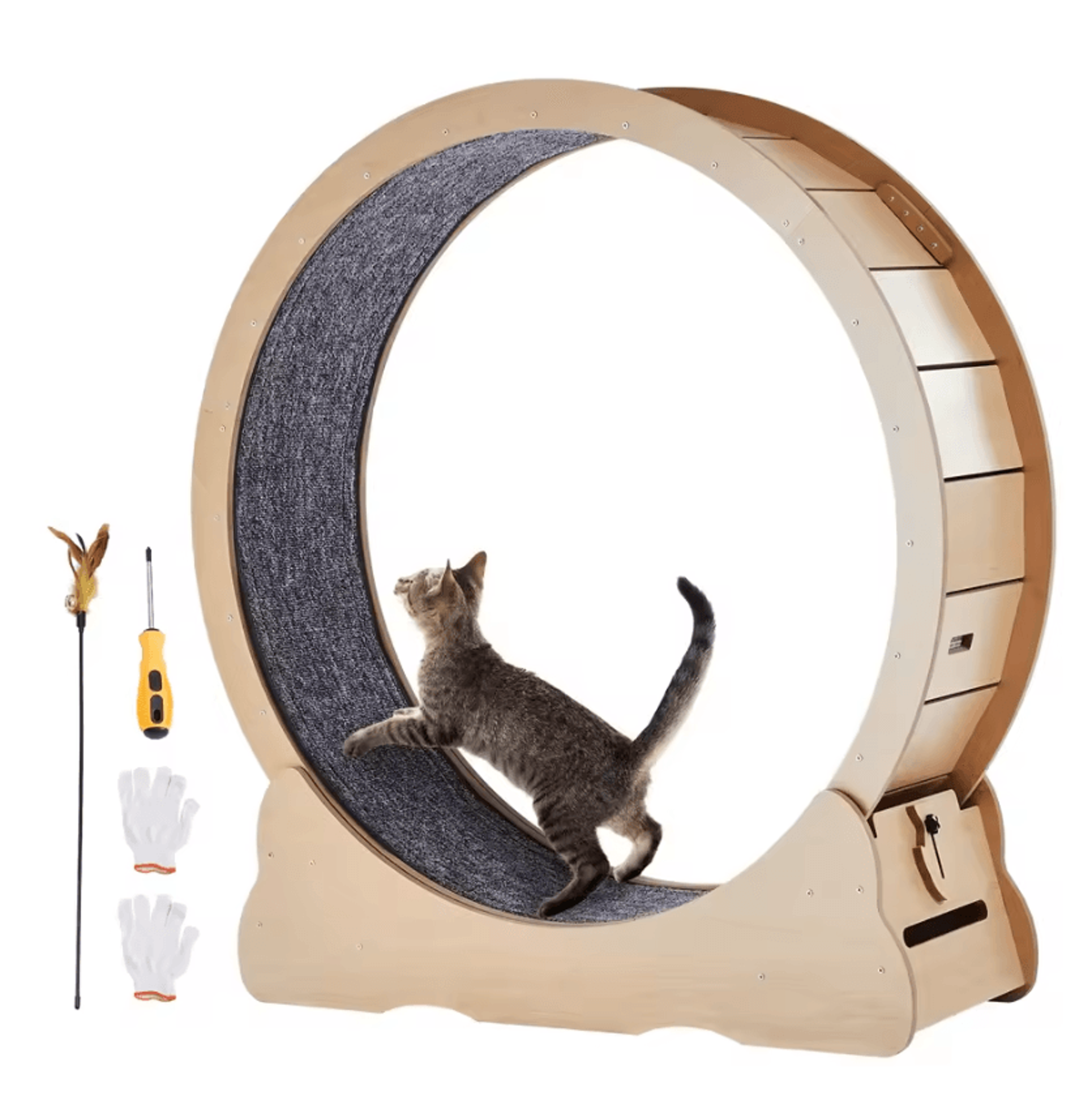 WhiskerRunner Wooden Cat Exercise Wheel 0