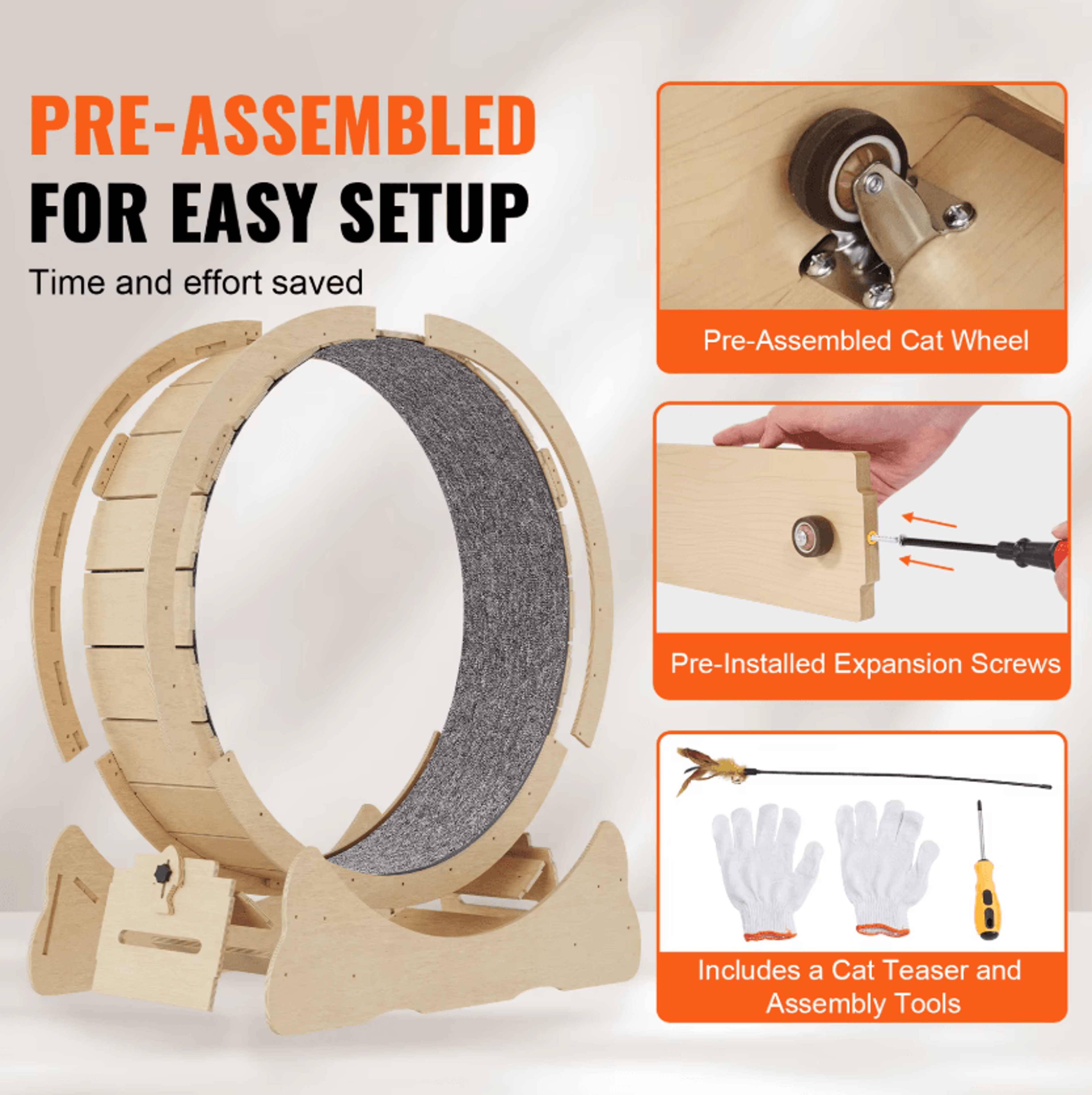WhiskerRunner Wooden Cat Exercise Wheel 2
