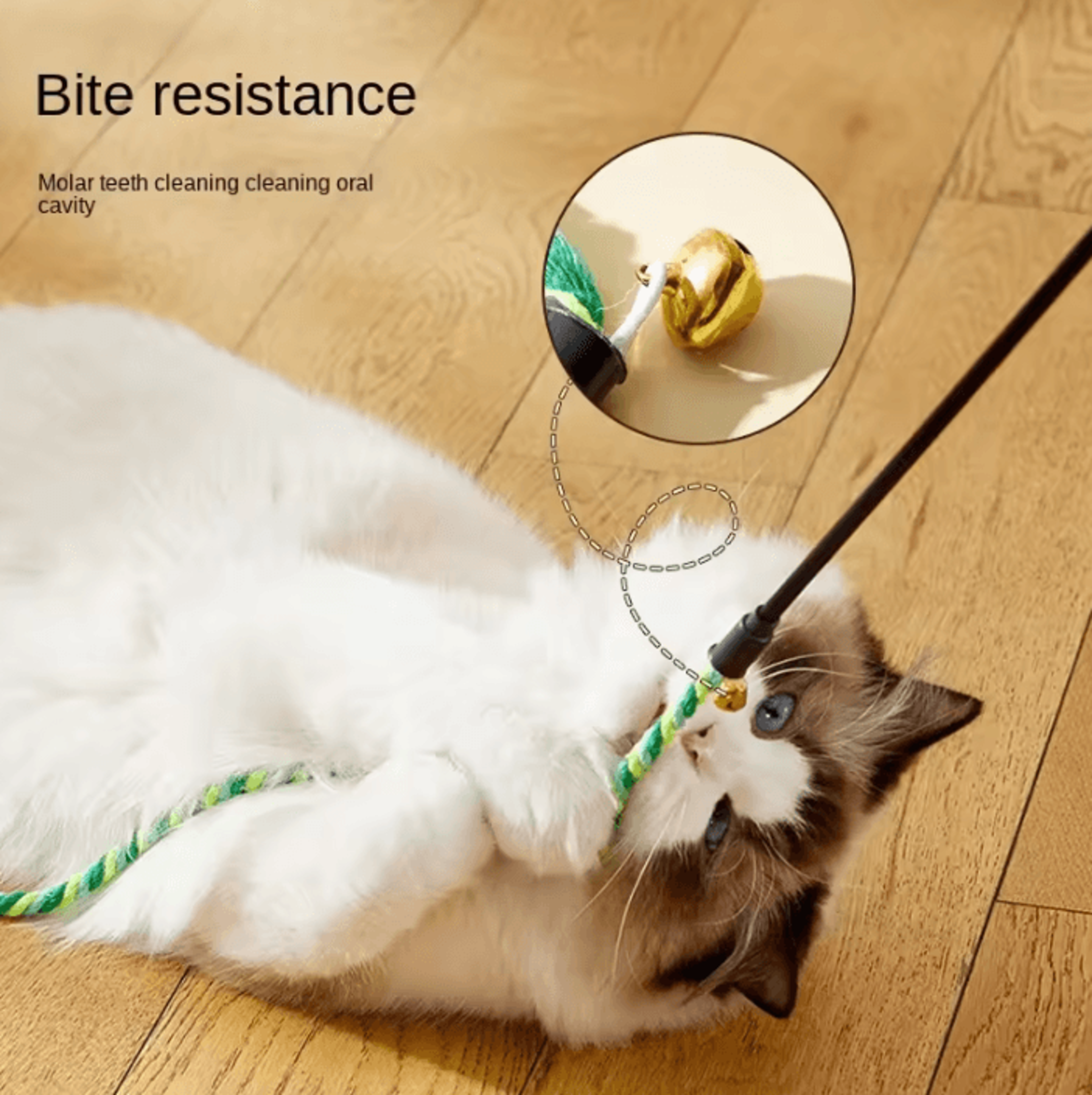 FeatherDance Ribbon  Bell Cat Teaser Wand 1
