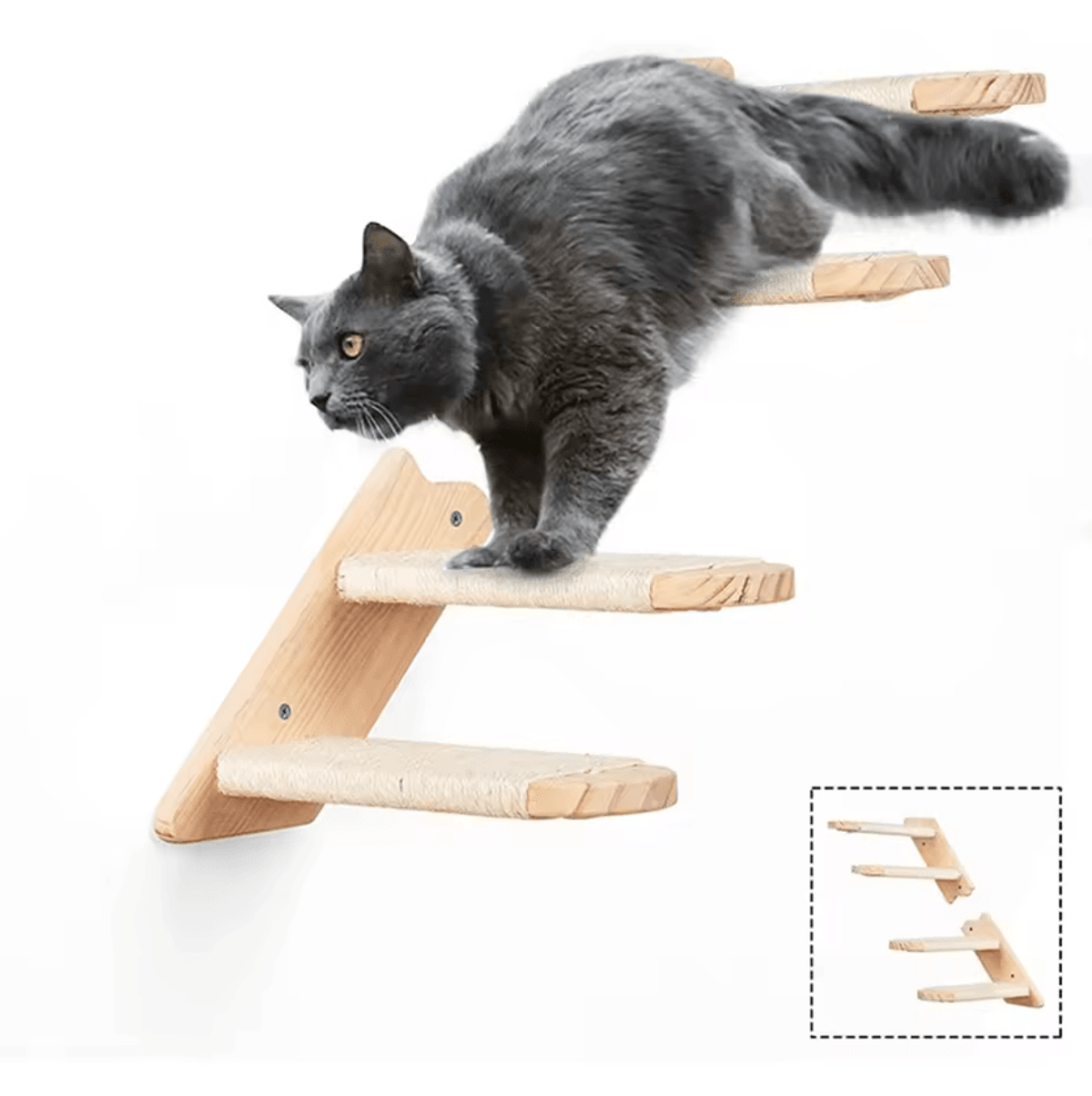 SkyPaws WallMounted Cat Climbing  Hammock Set 13