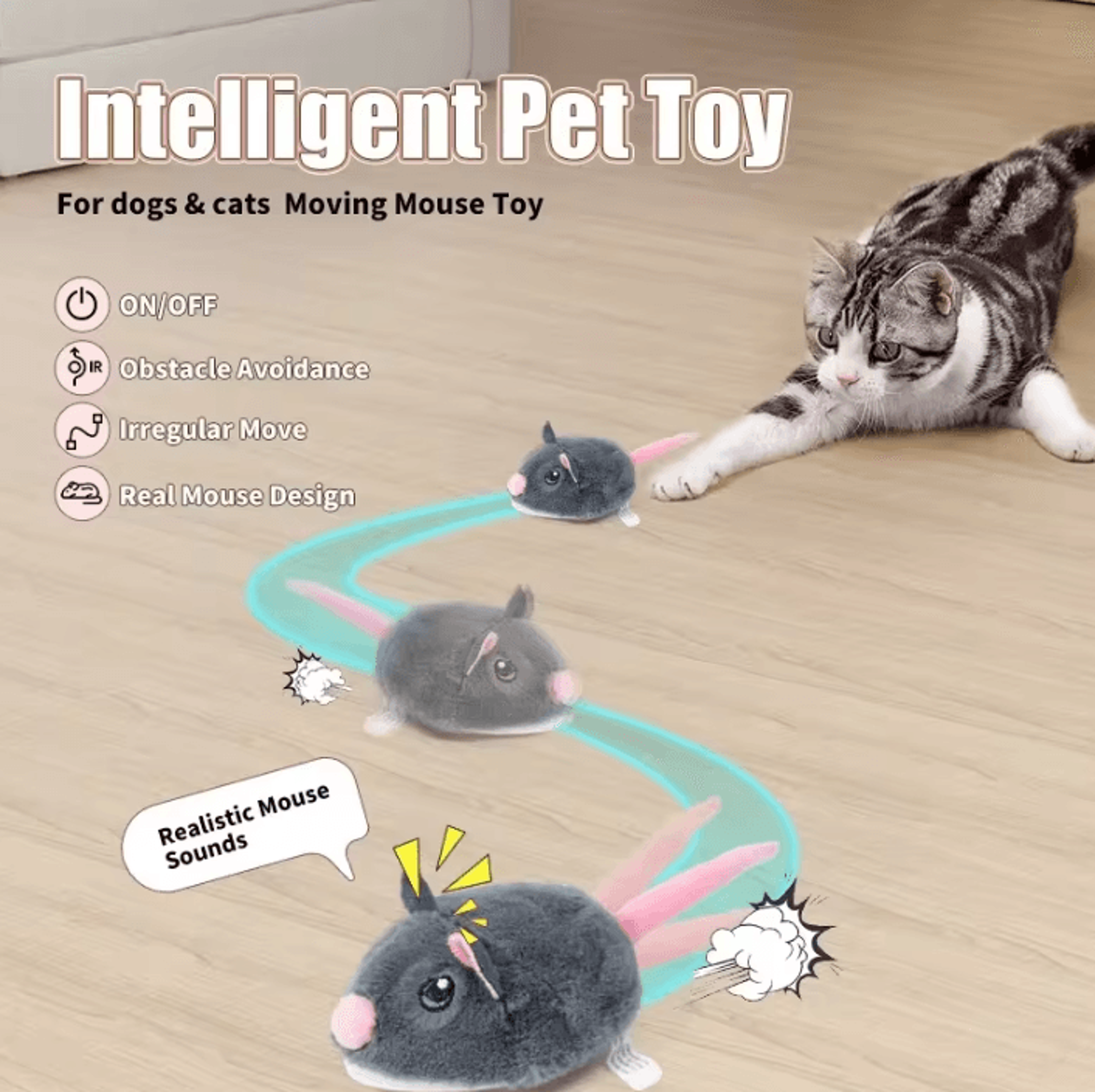 Smart Moving Mouse Interactive Cat Toy 1