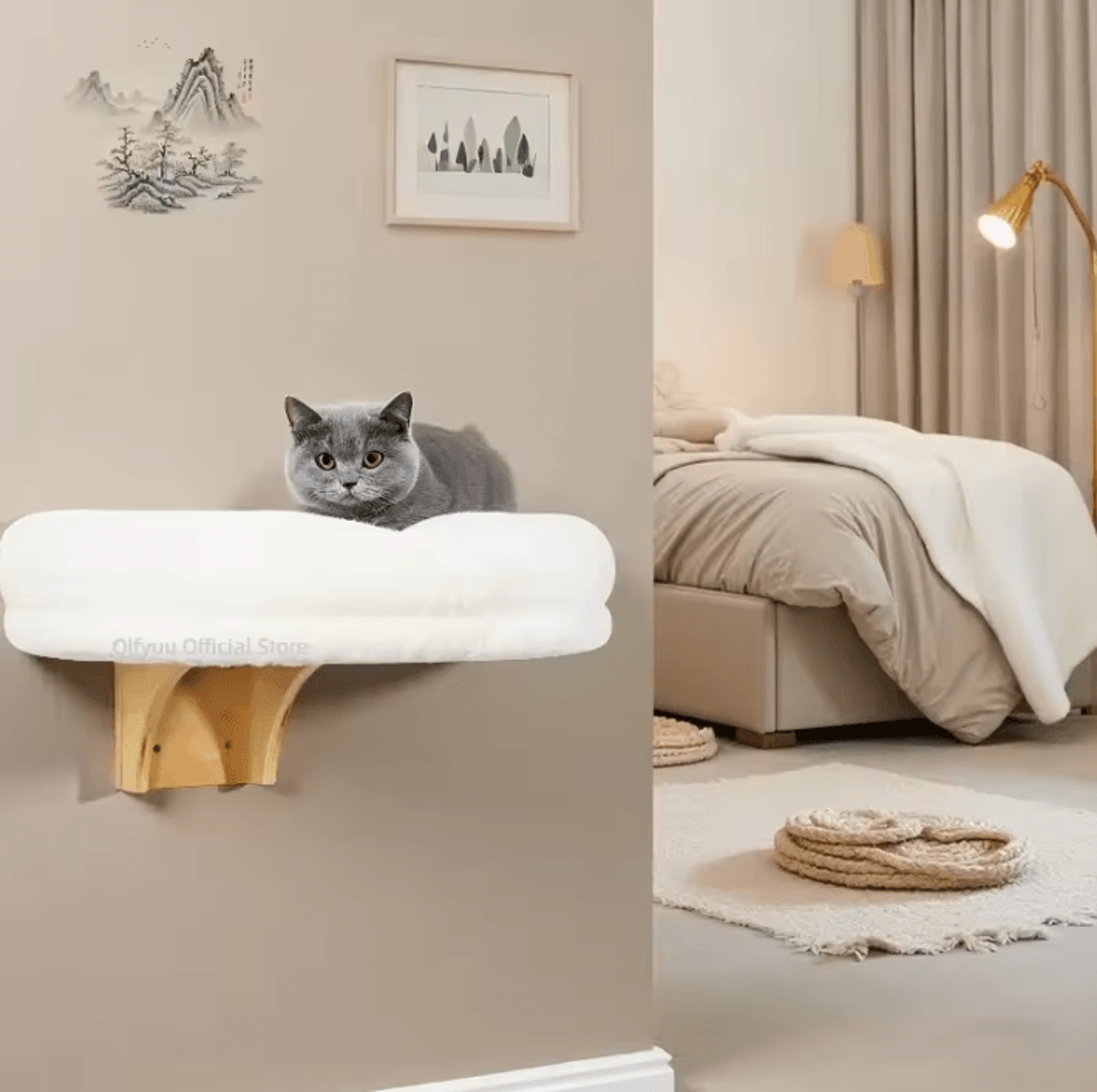 SkyLounge WallMounted Wooden Cat Perch 2