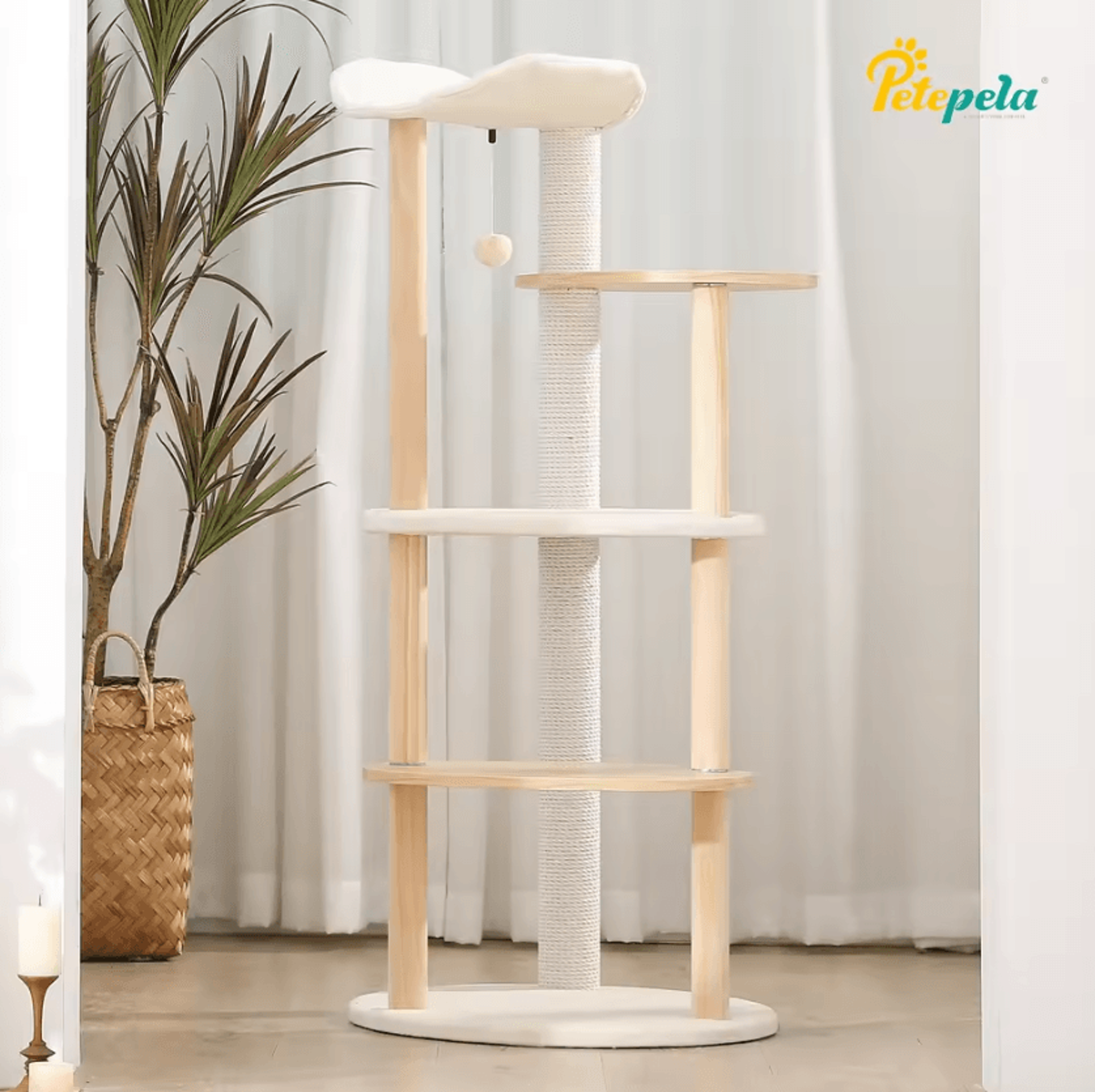 SummitPaws Wooden Cat Tree Tower 0