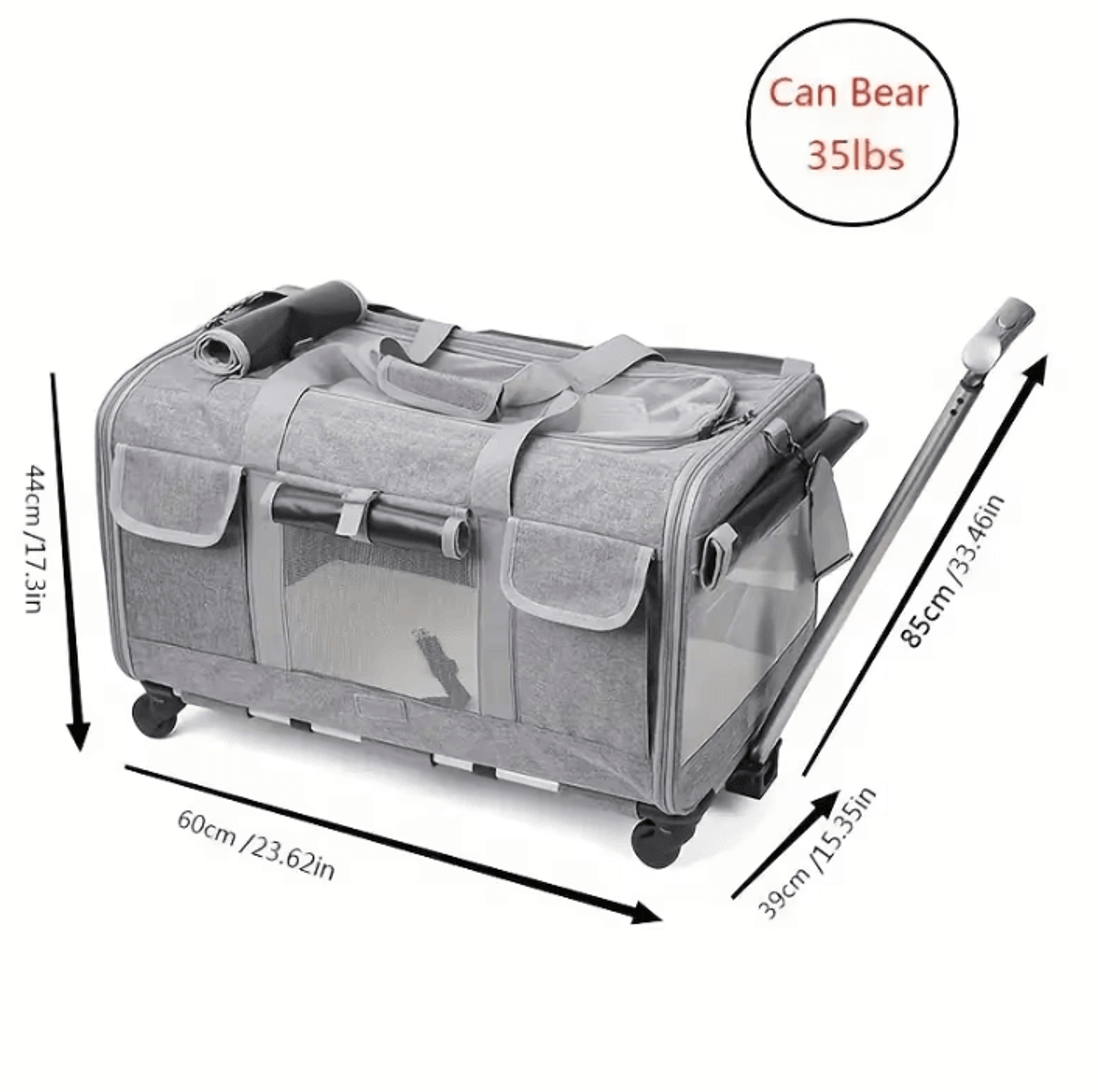 RoverRoll ExtraLarge Pet Travel Trolley Carrier 2