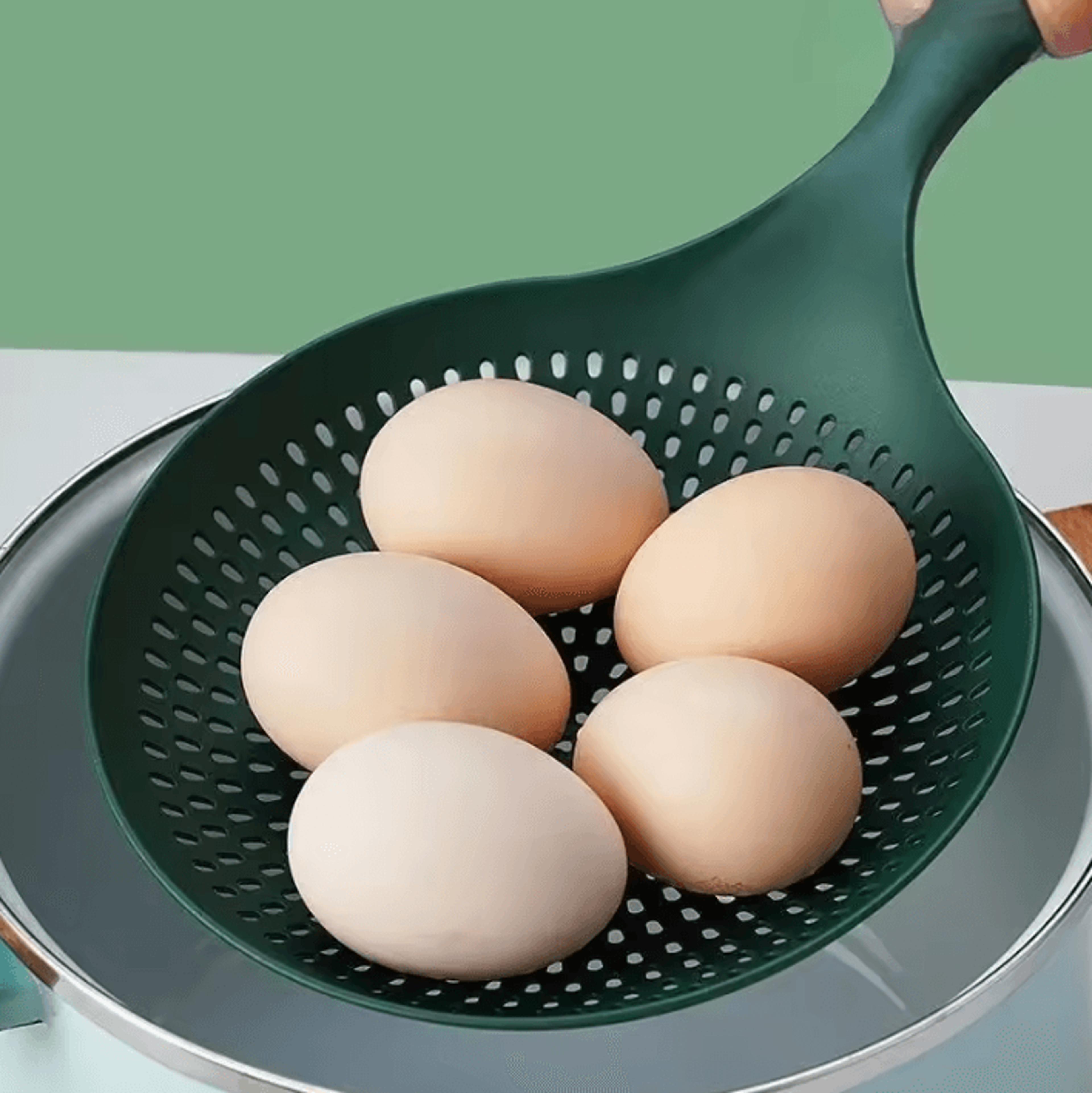DrainMaster HeatResistant Pasta Strainer Scoop 1