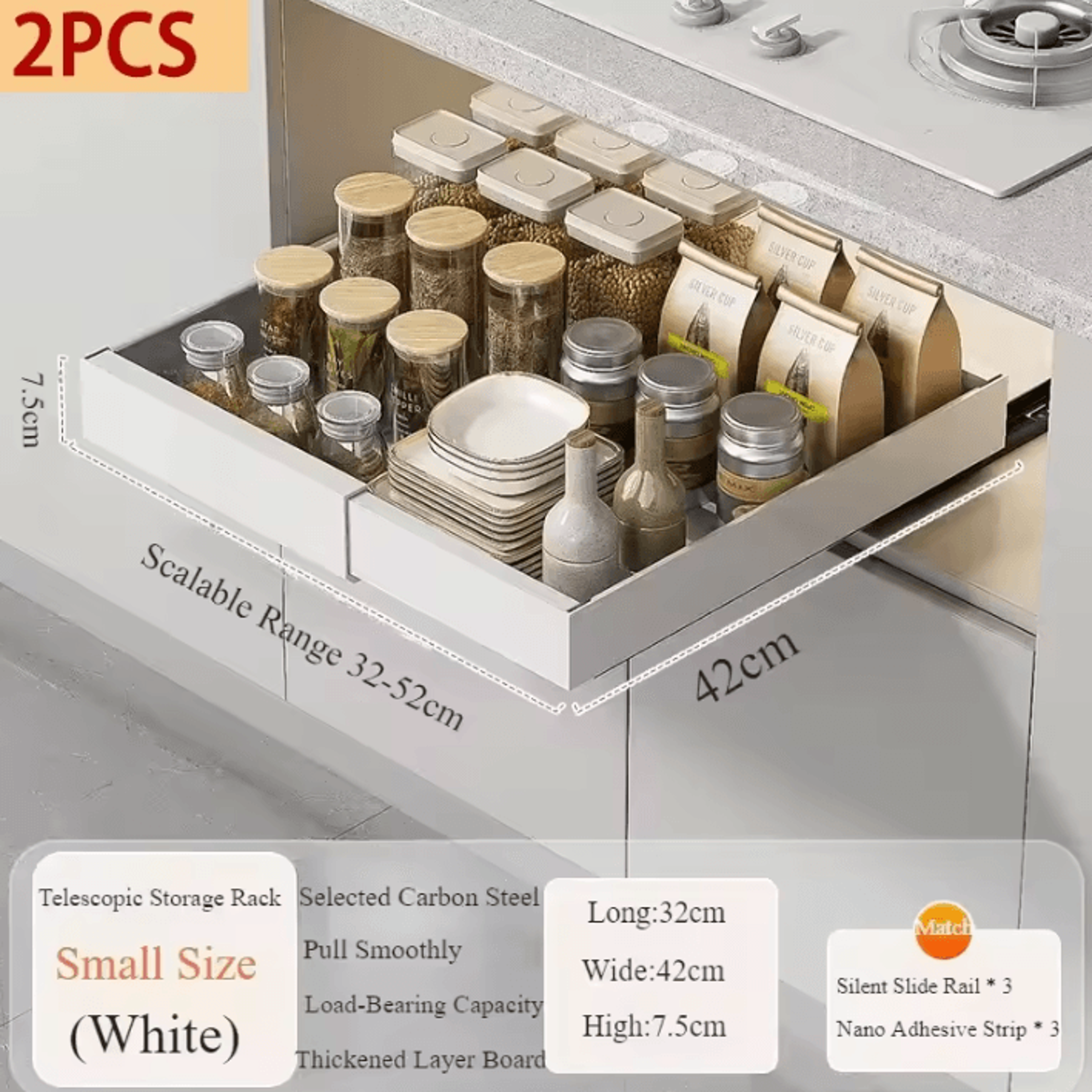 SlideMax PullOut Cabinet Organizer  Expandable Storage Drawer 2