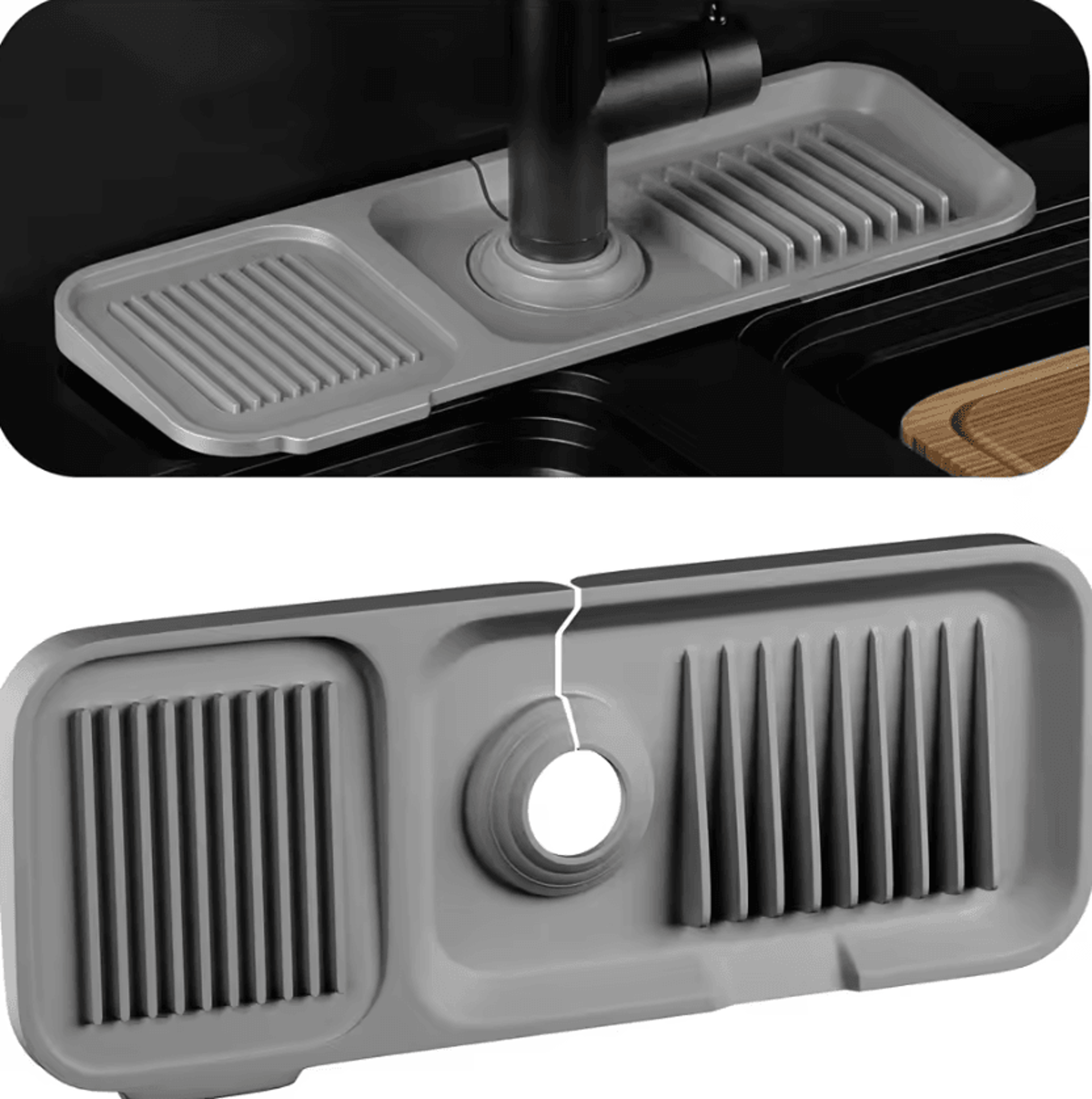 SplashGuard Pro Sink Splash Guard Mat  Faucet Drip Catcher Tray 0