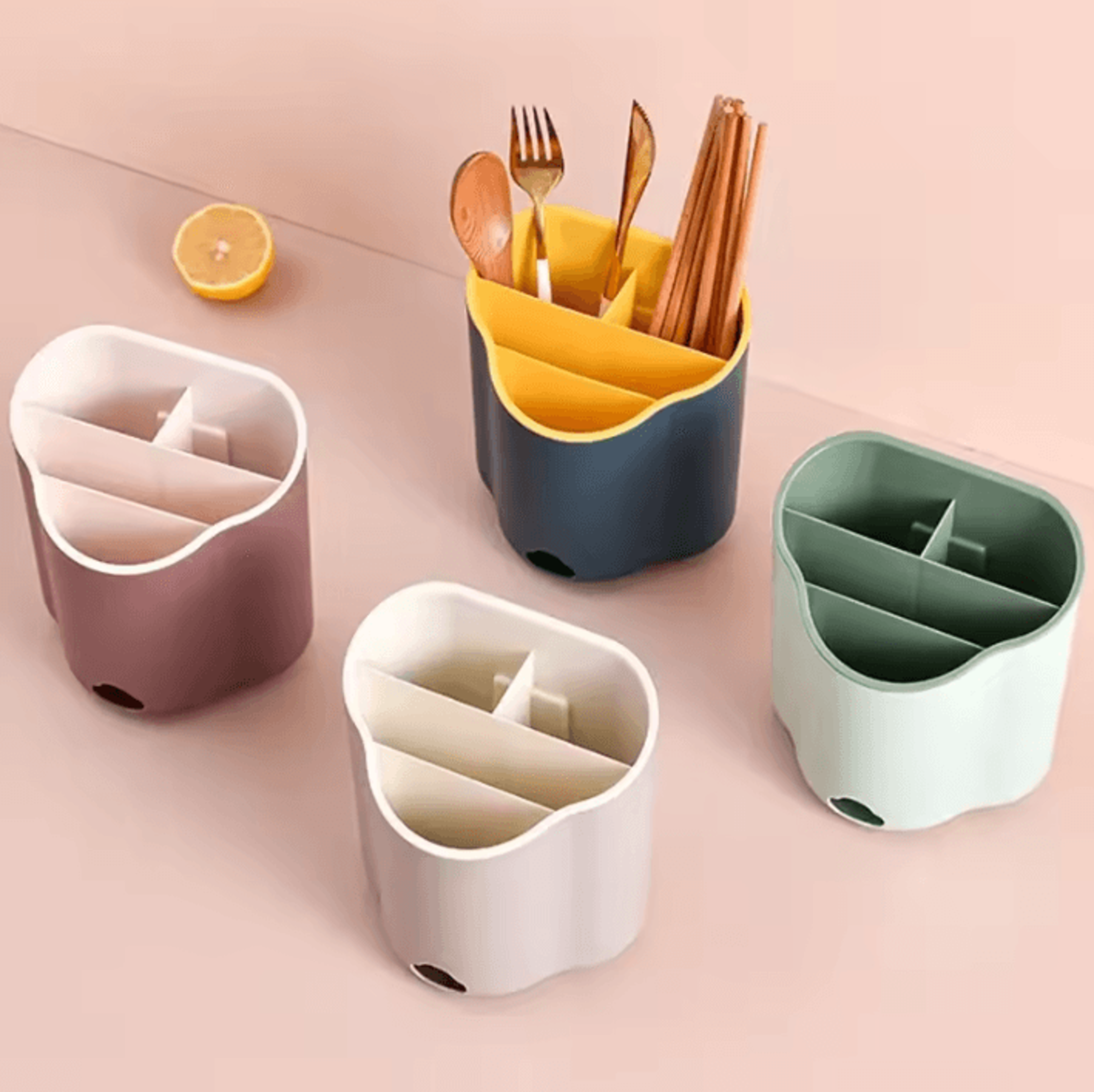 DryFlow DoubleLayer Cutlery Drainer Organizer 0