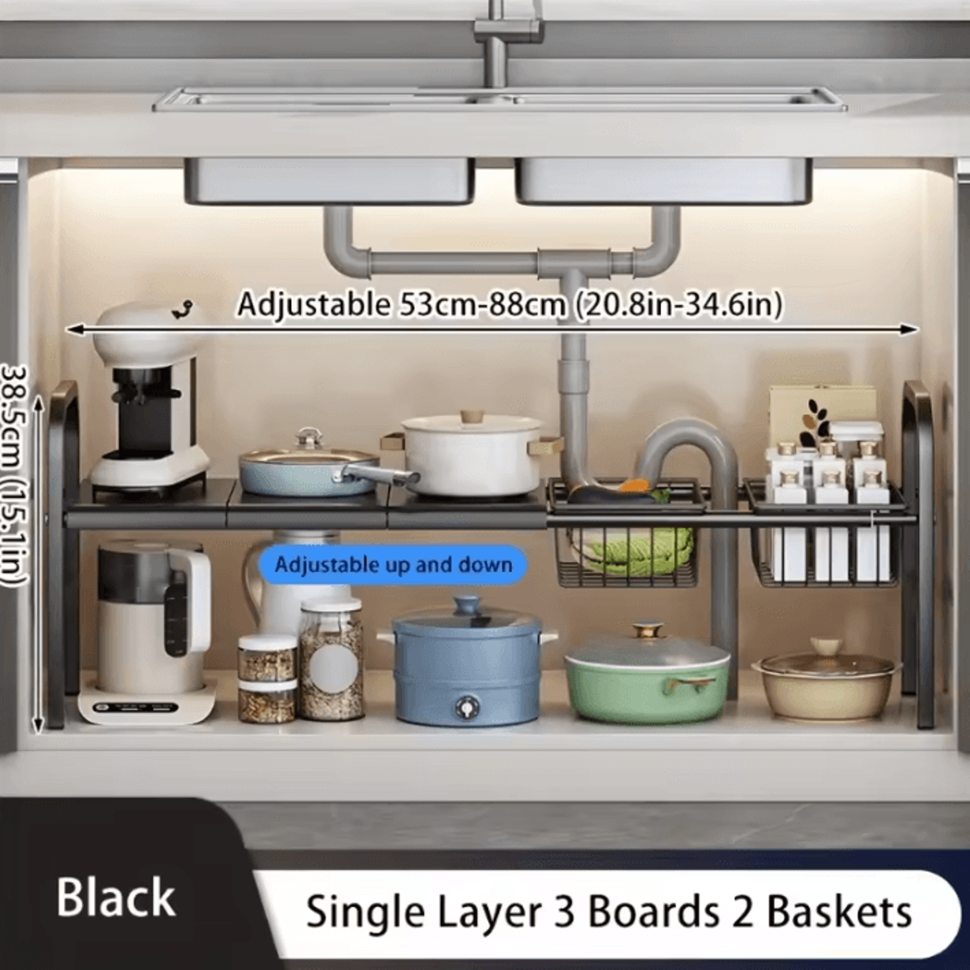 FlexiSpace Expandable Under Sink Storage Organizer 4