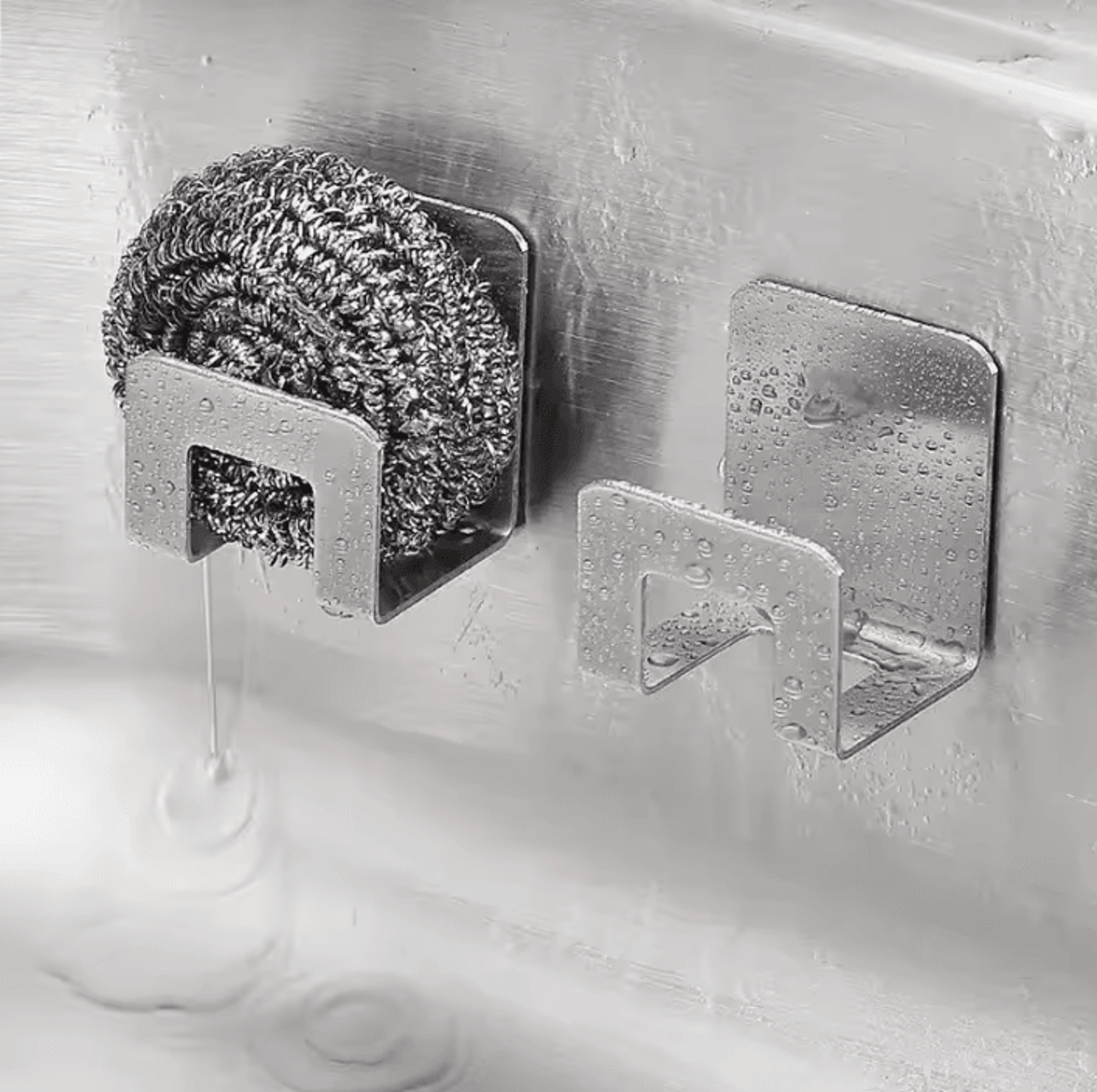 drainnest stainless steel sponge holder rack set (2-pack)