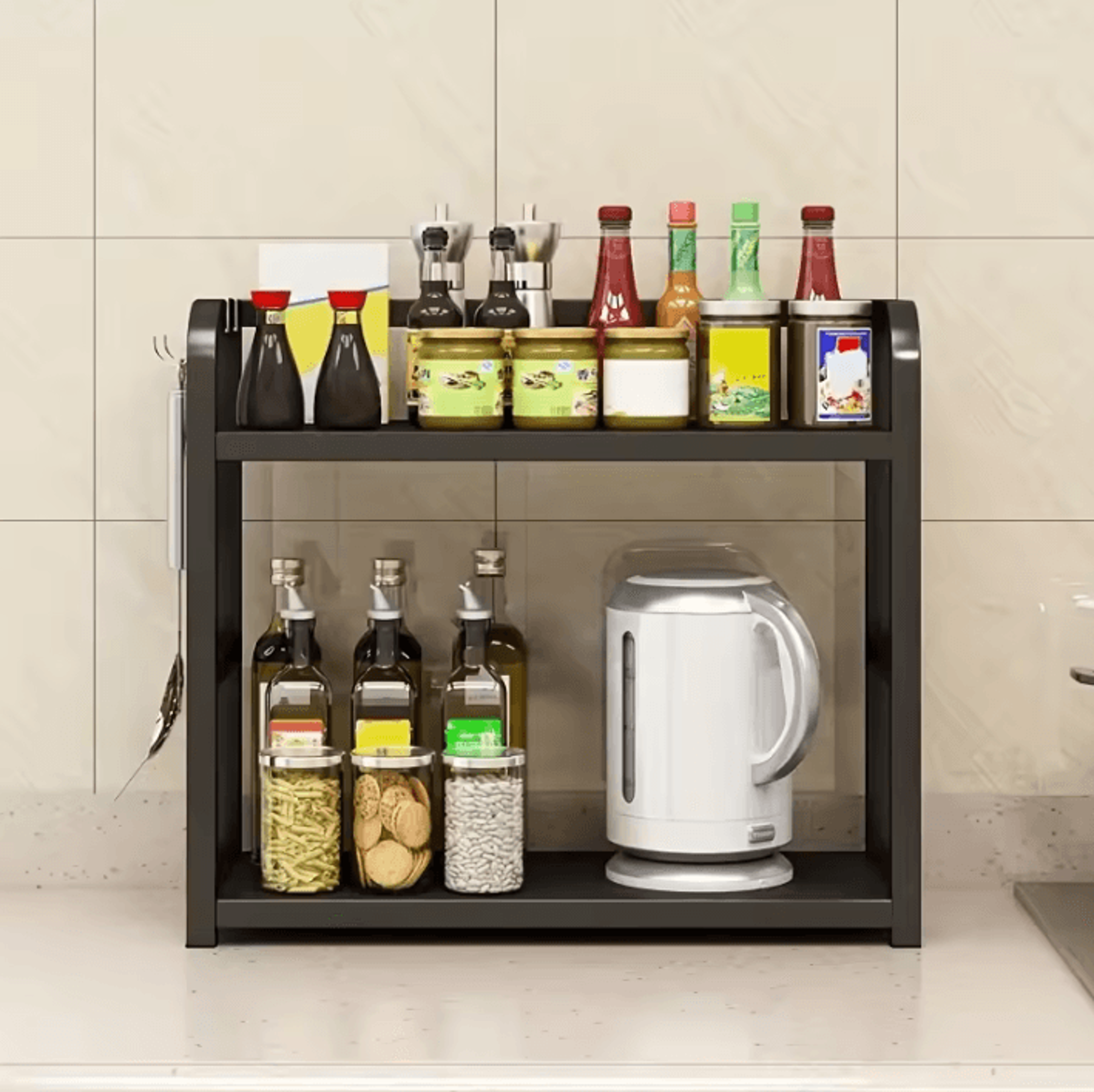 BrewSpace 2Tier Coffee Station Organizer Shelf 1