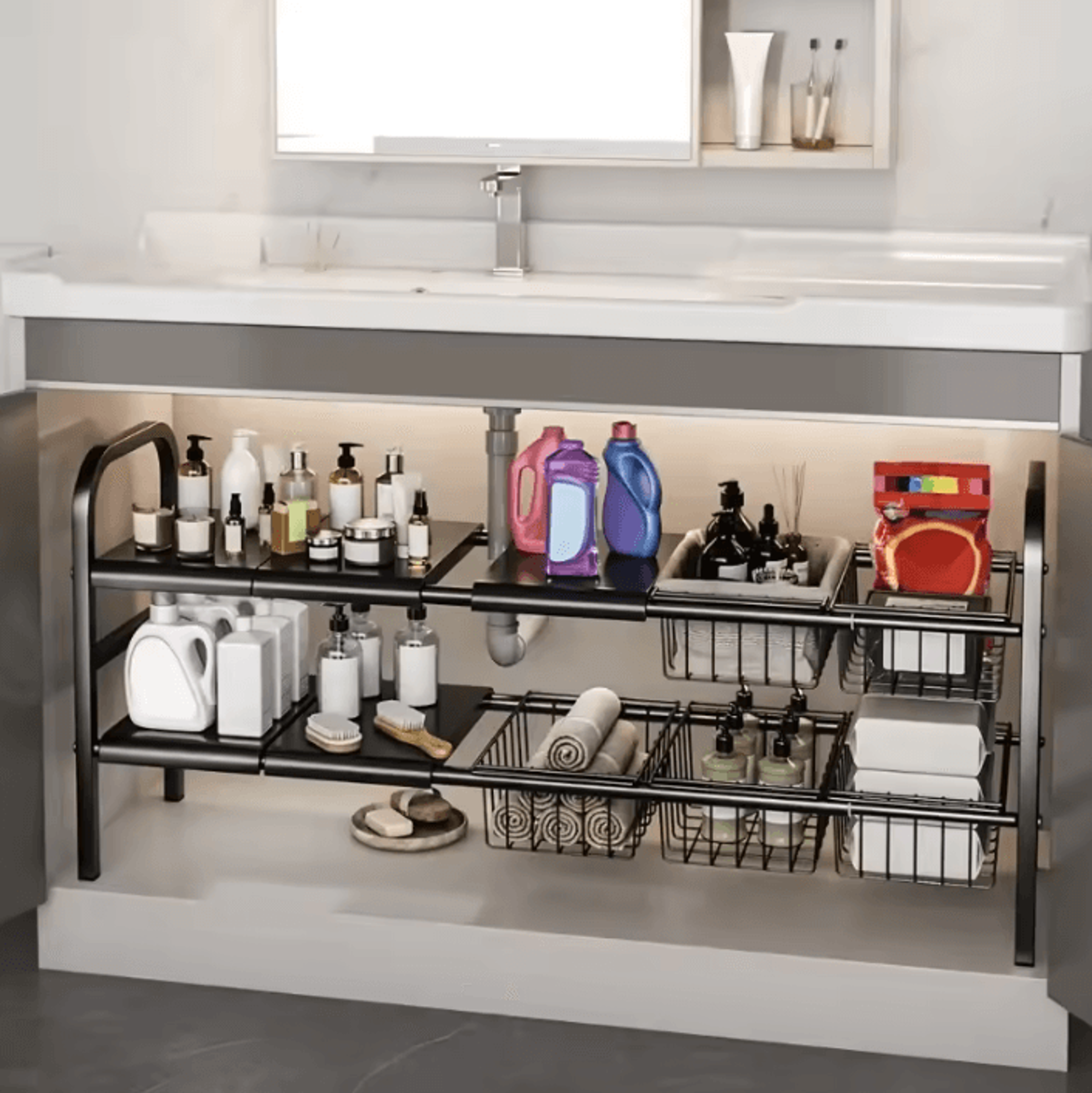 FlexiSpace Expandable UnderSink Storage Organizer 0
