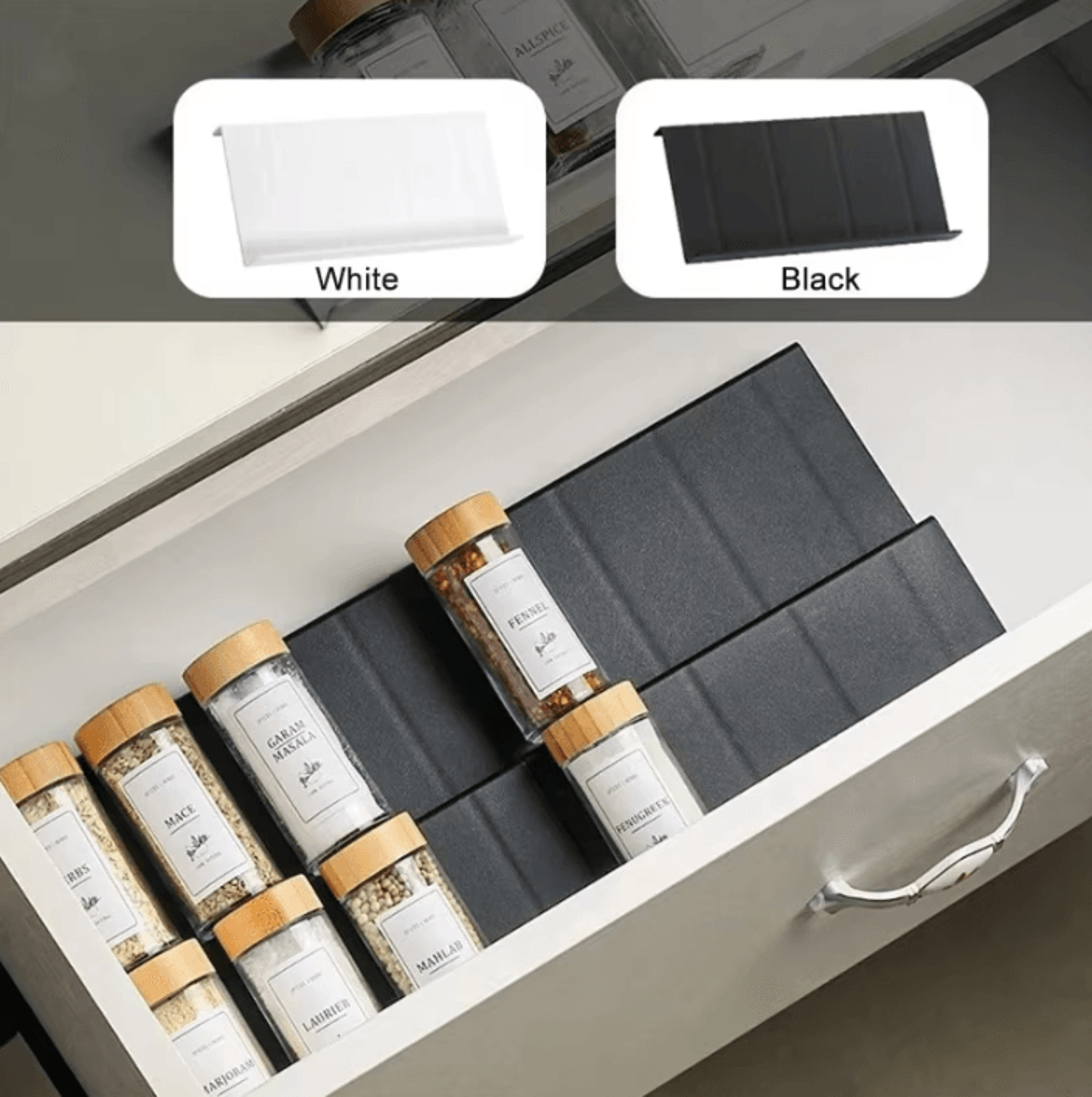 SpiceStack 4Tier Adjustable Spice Drawer Organizer 1