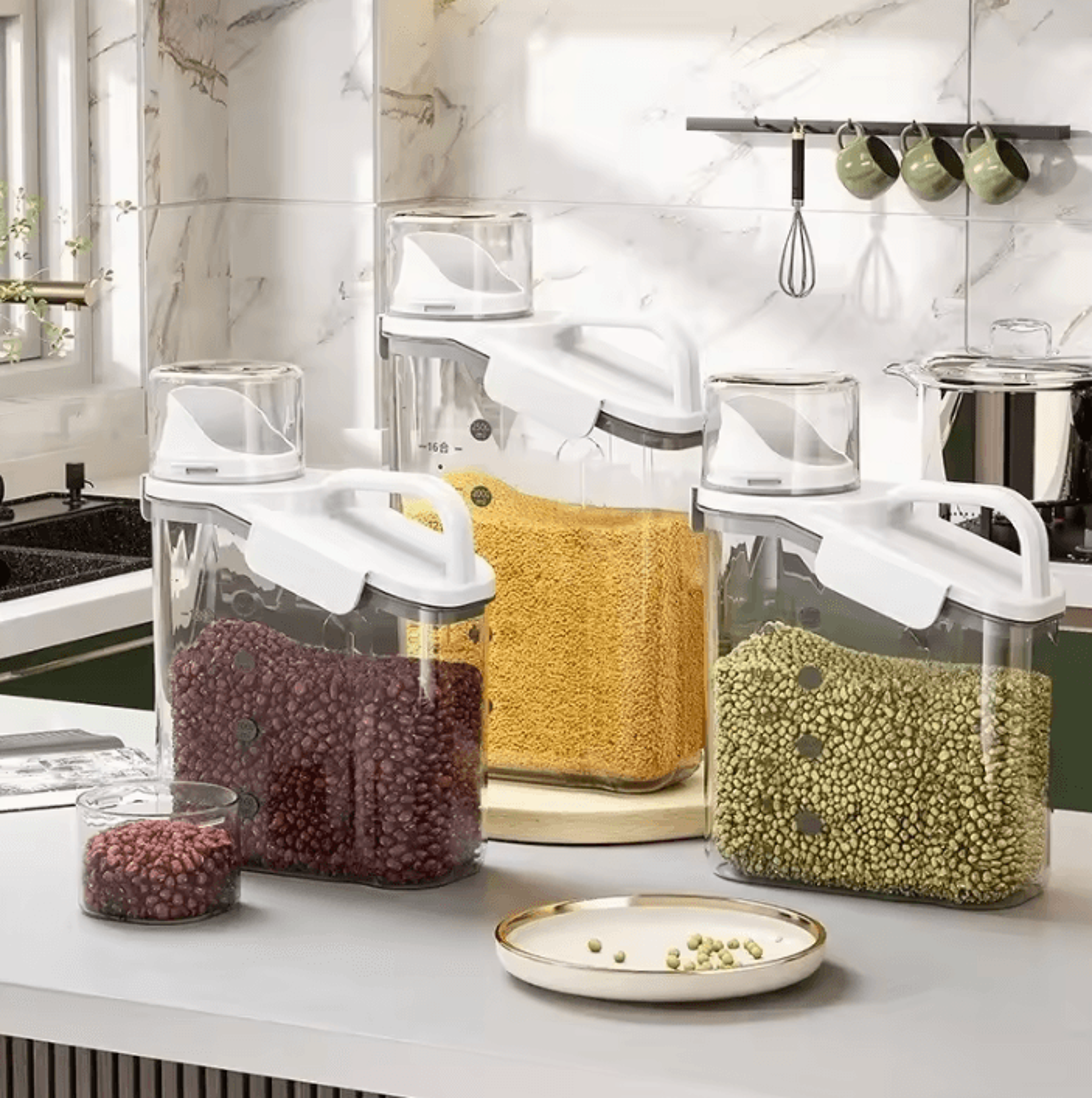 FreshPour Grain Storage Container With Measuring Cup 1