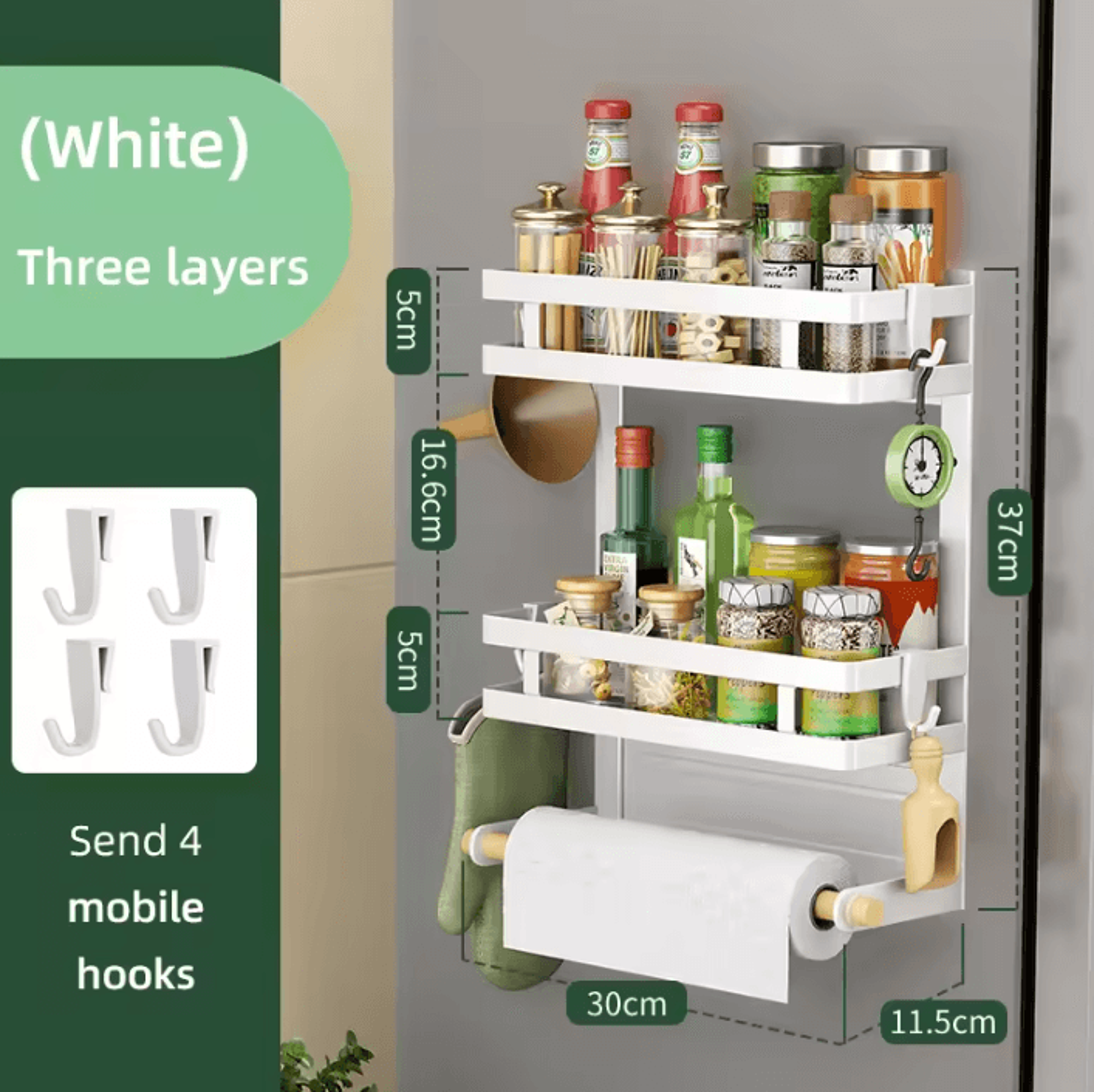 MagniSpace MultiLayer Refrigerator Side Storage Rack 4