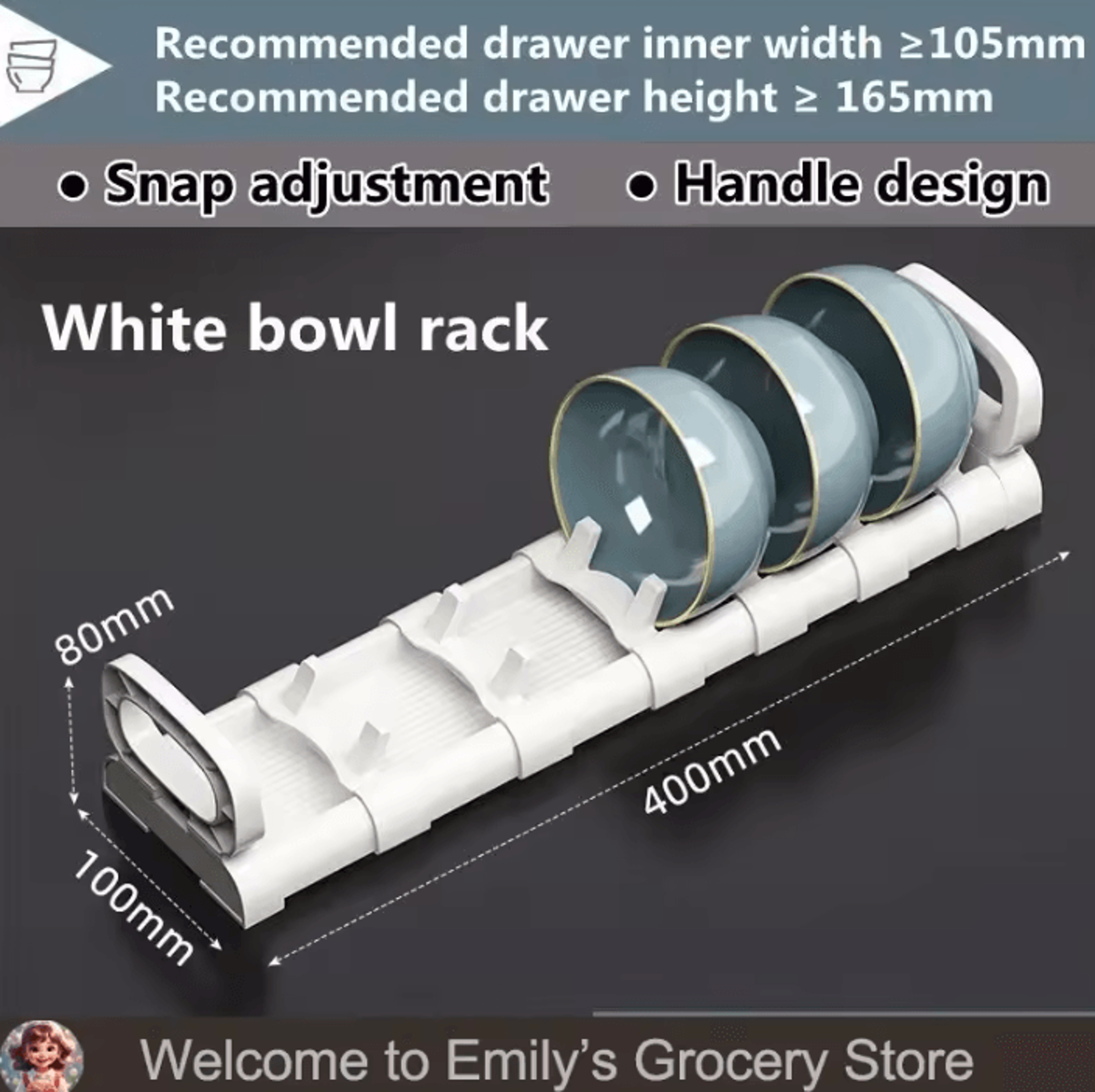 SlideFlex Adjustable UnderCabinet Dish Storage Rack 3