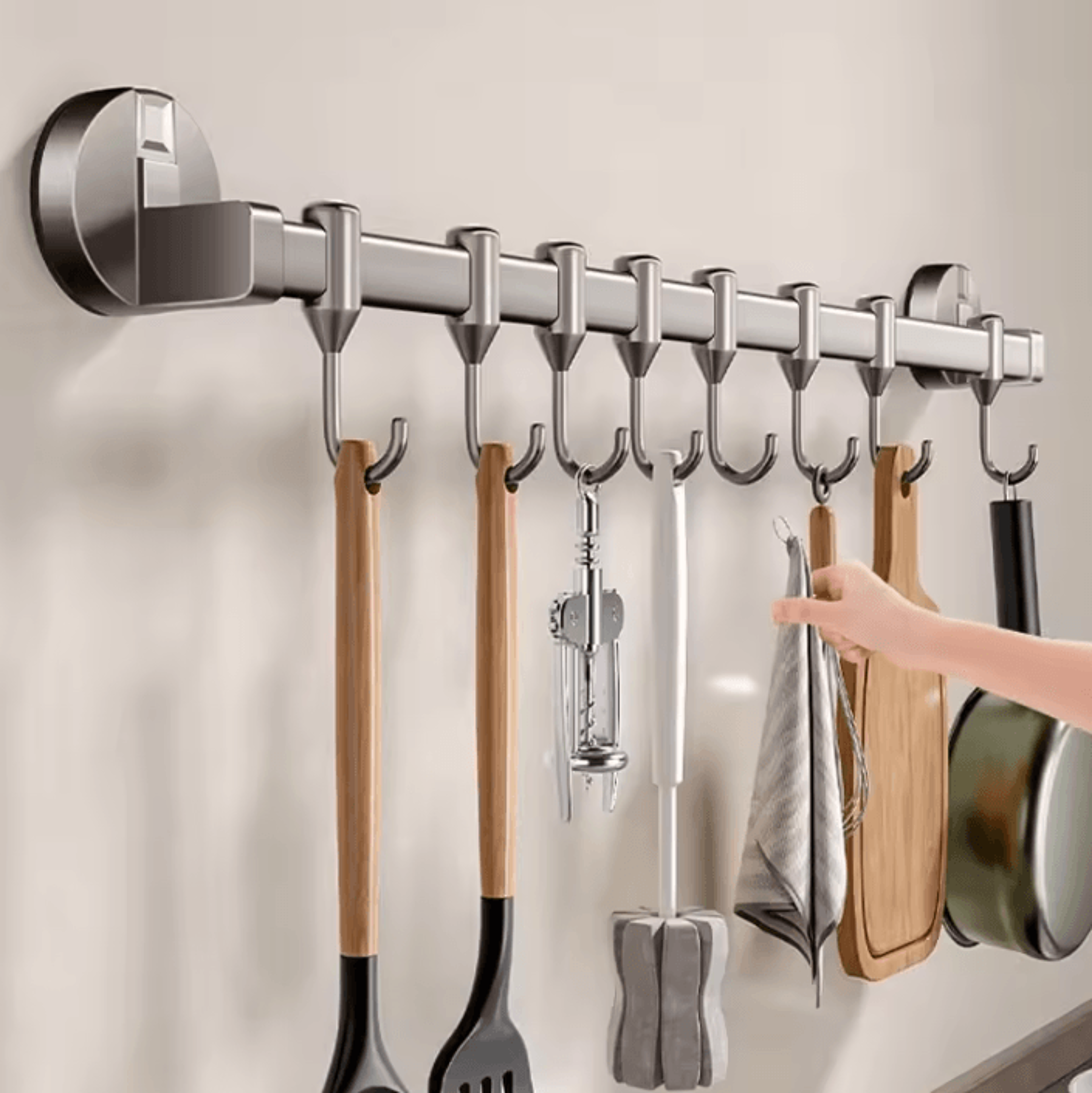 VacuMount Suction Cup Kitchen Storage Hook Rack 0