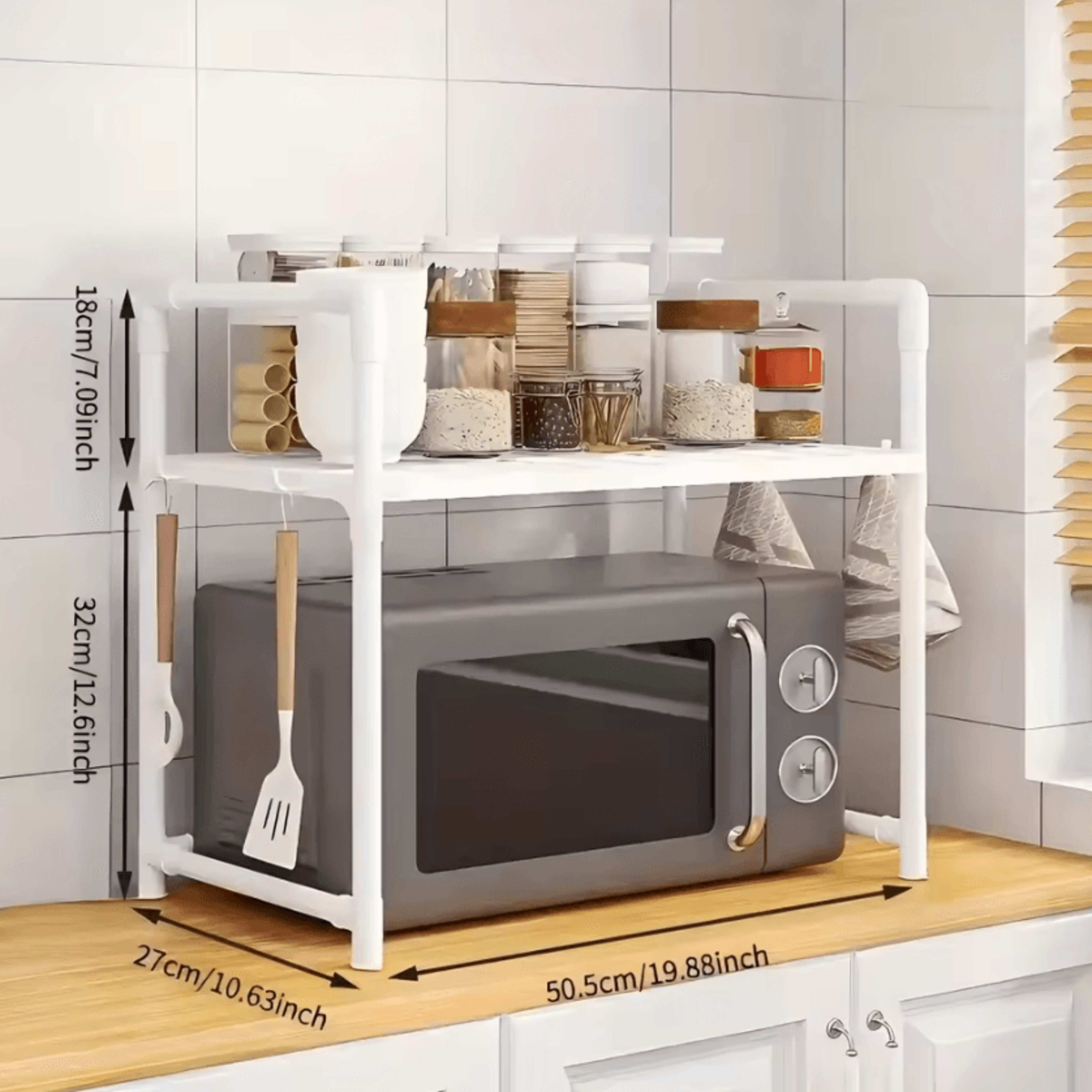 FlexiStack HeavyDuty Microwave  Countertop Storage Rack 4