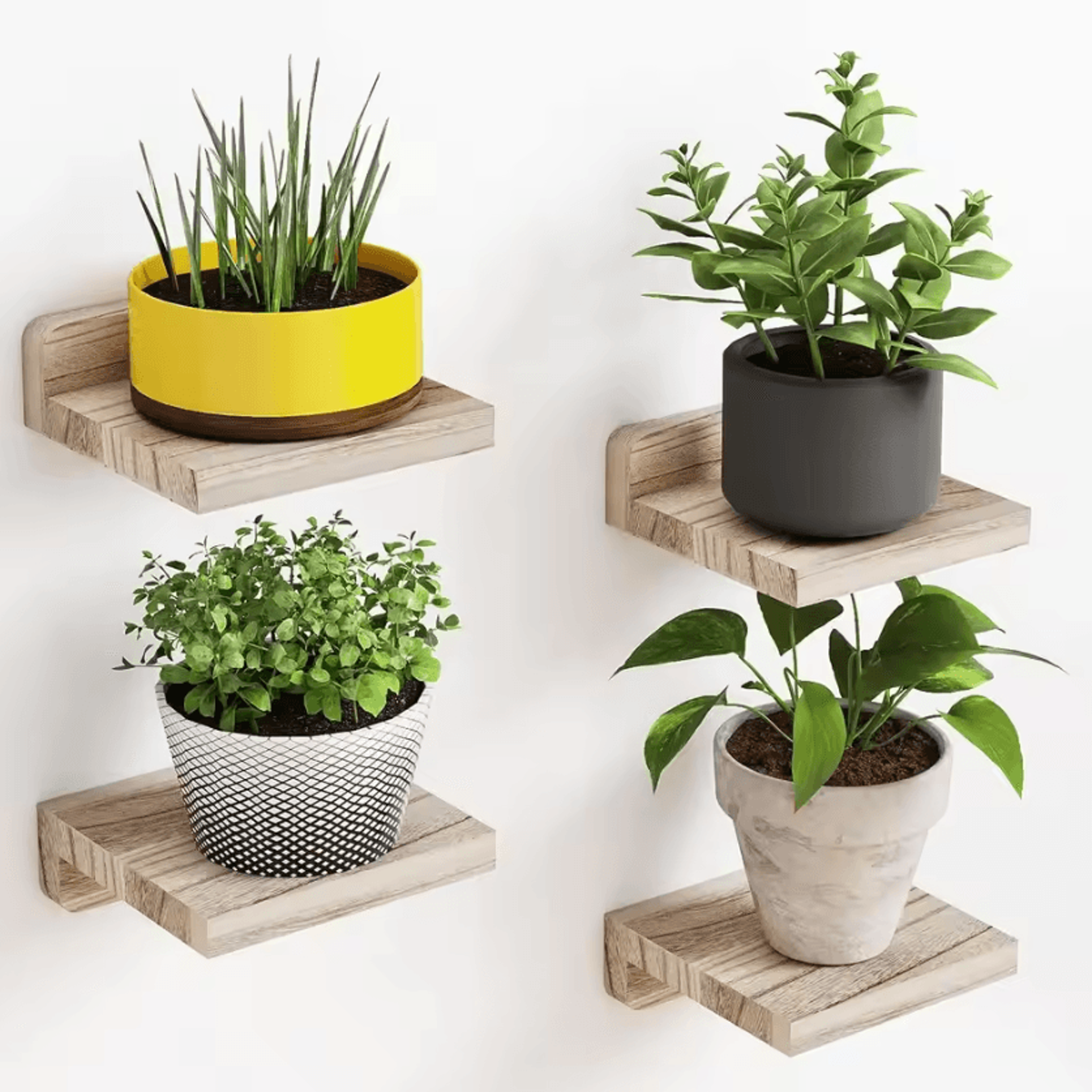 RusticNest Floating Wall Shelf Set 4
