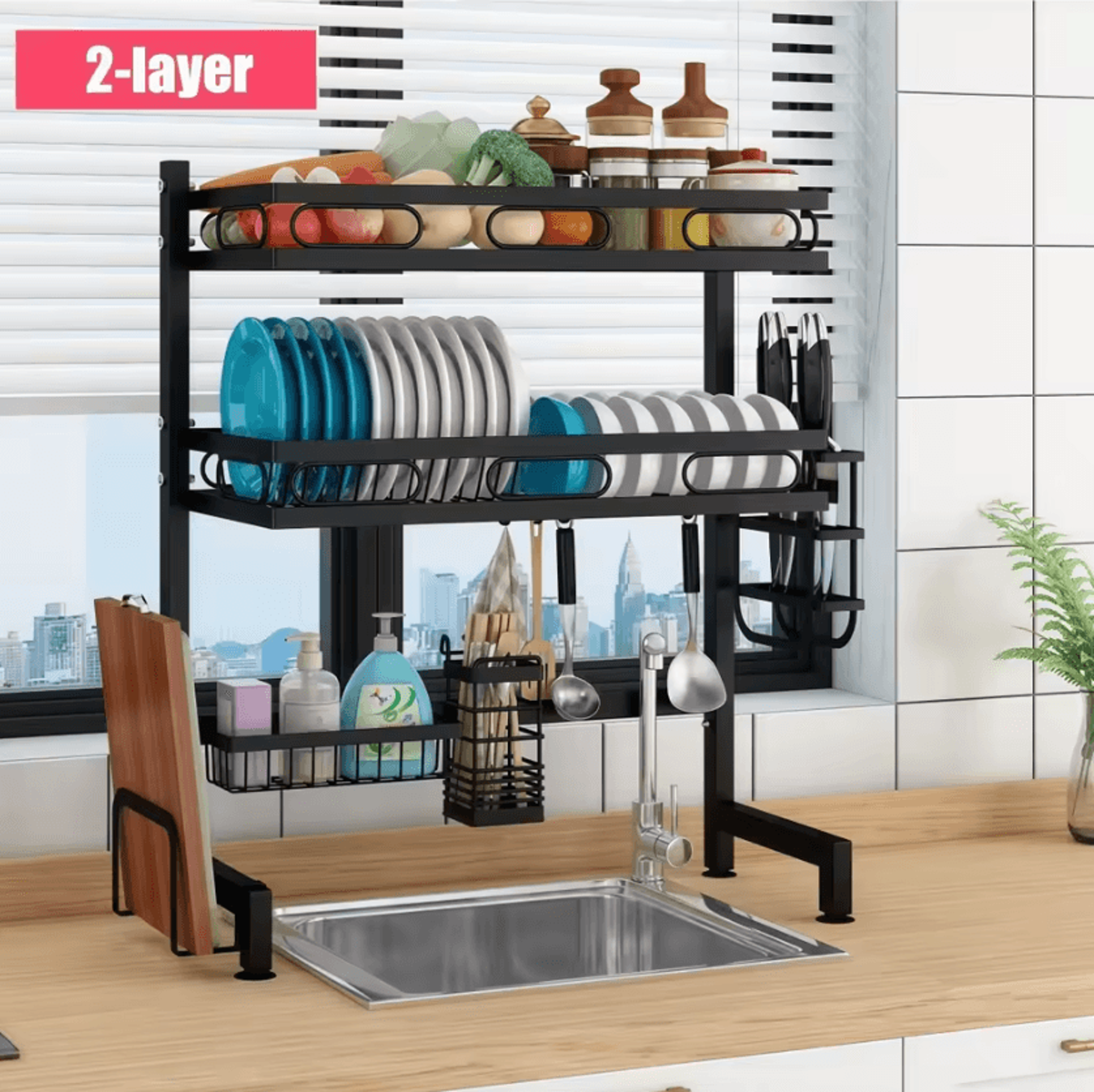 AquaSpan OvertheSink Dish Drying Rack 0
