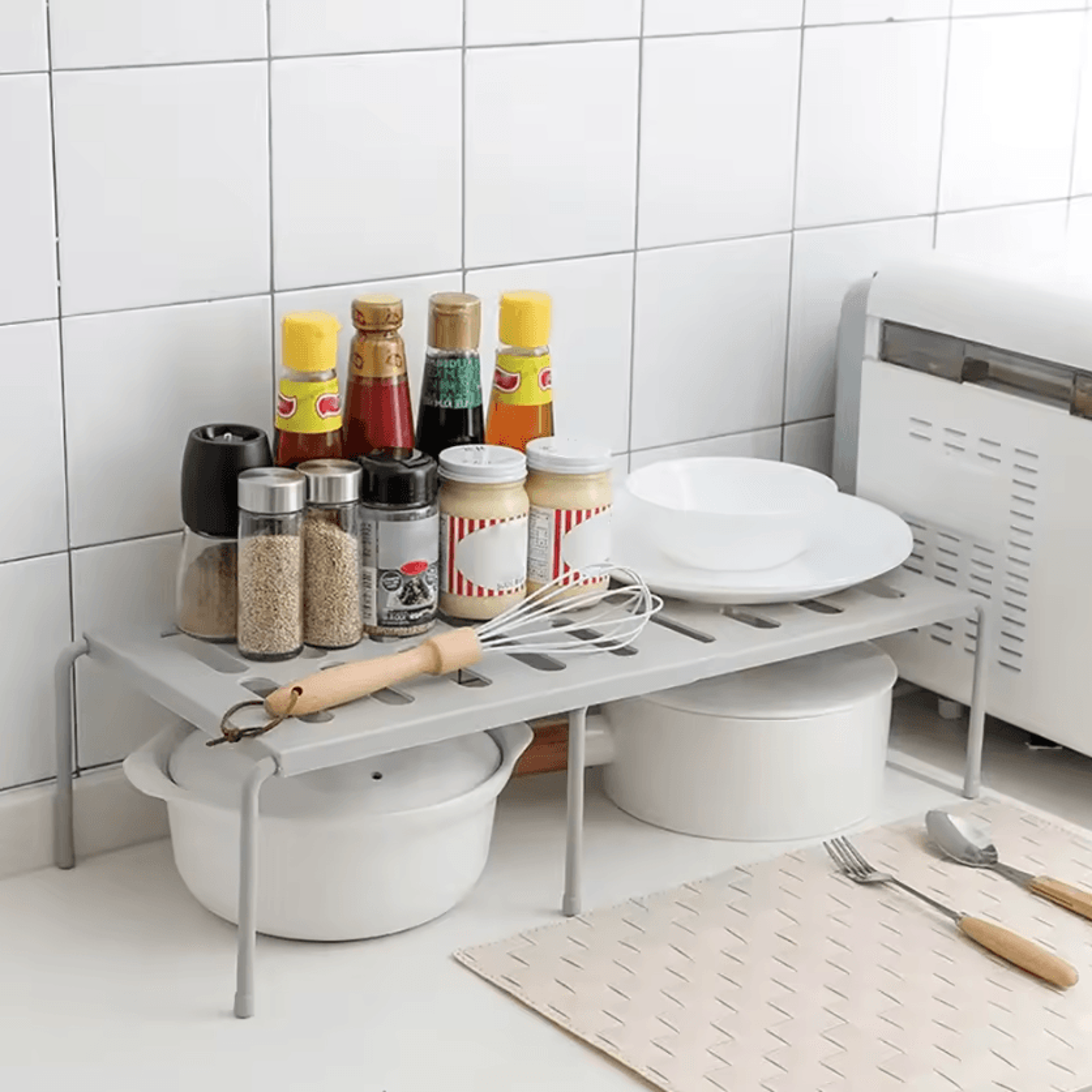 ExpandEase Adjustable Countertop Storage Shelf 1