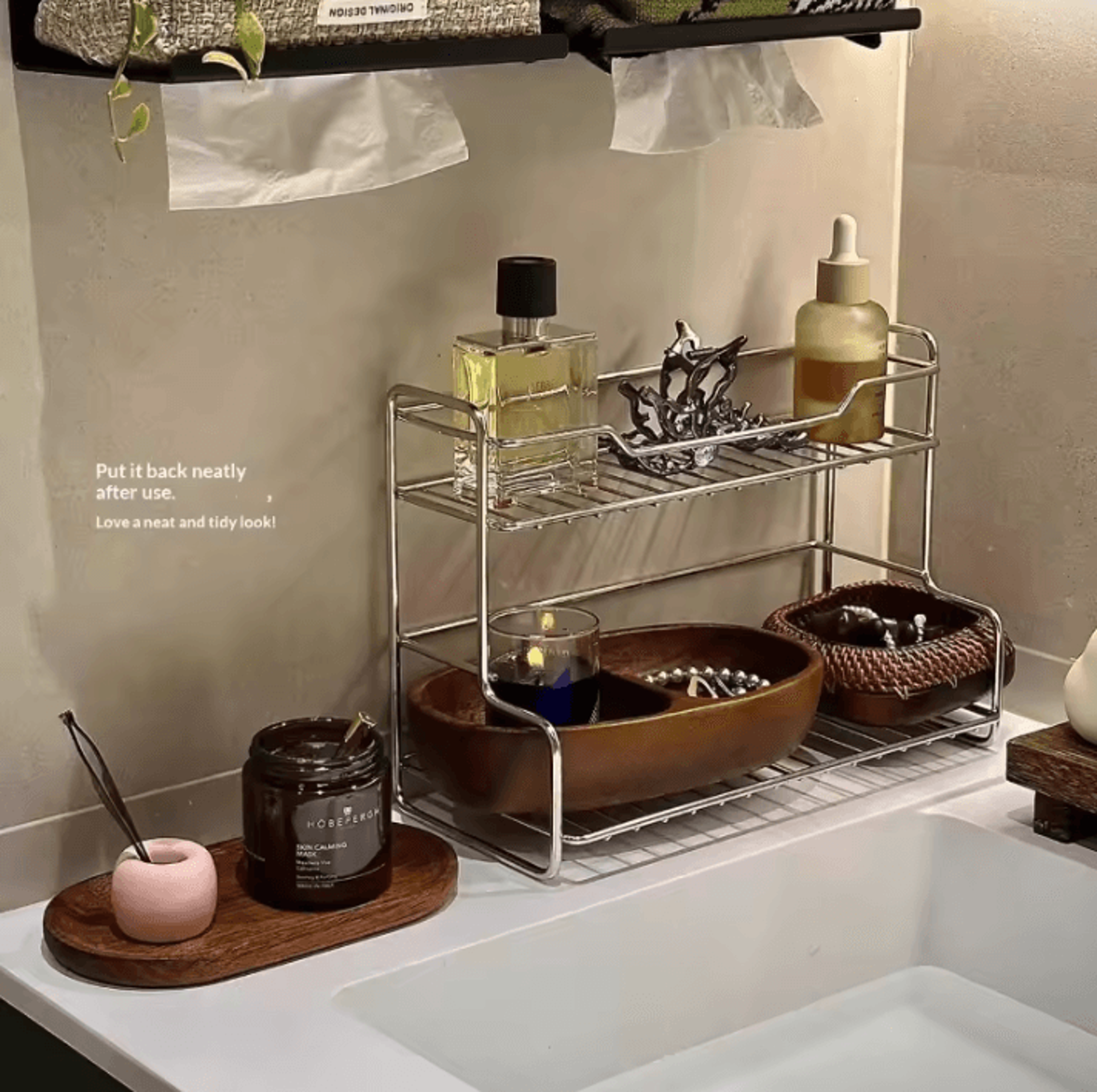 PureTier DoubleLayer Bathroom Countertop Organizer 1