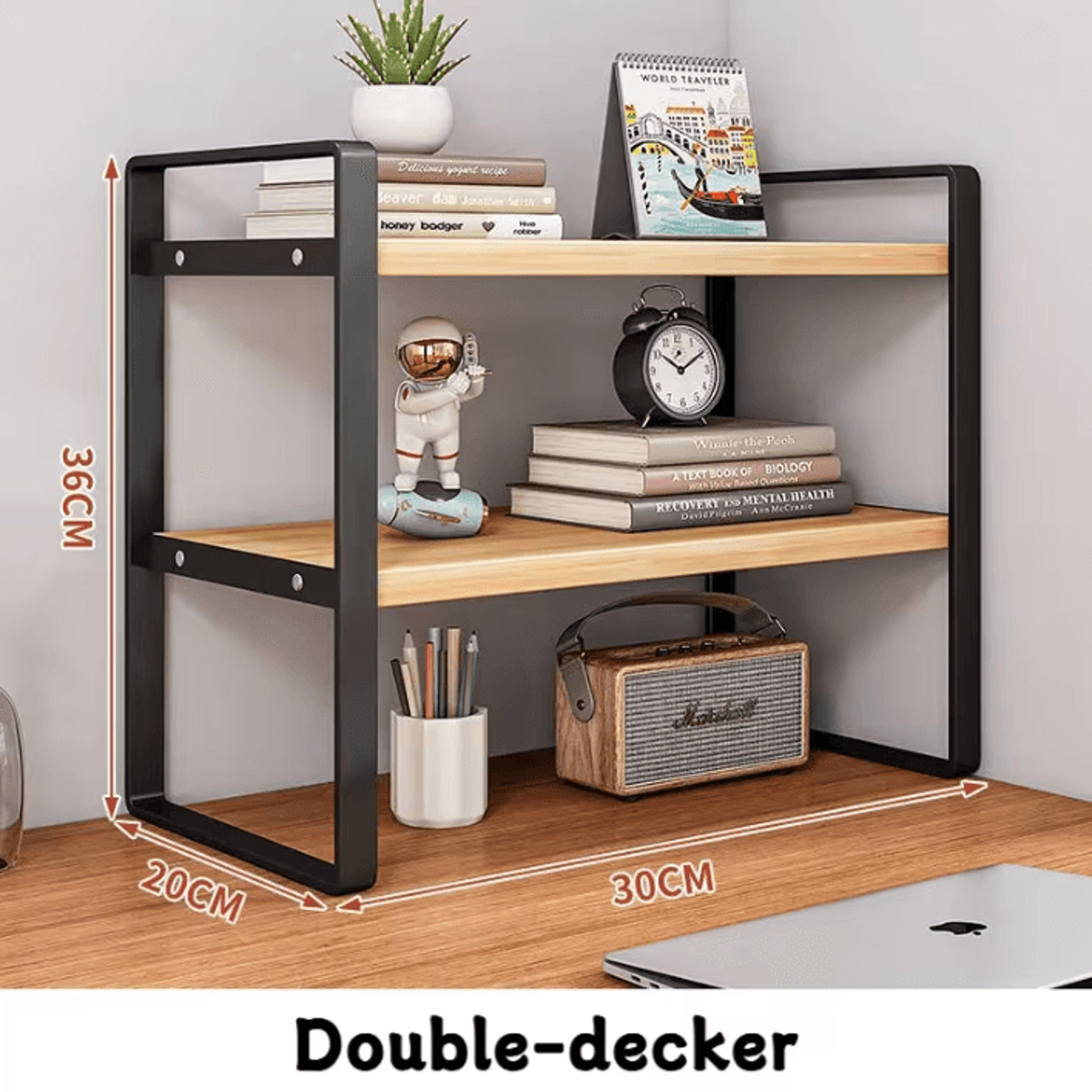 Minimalist MultiTier Iron Desk Organizer Shelf For Office  Home Workspace 5