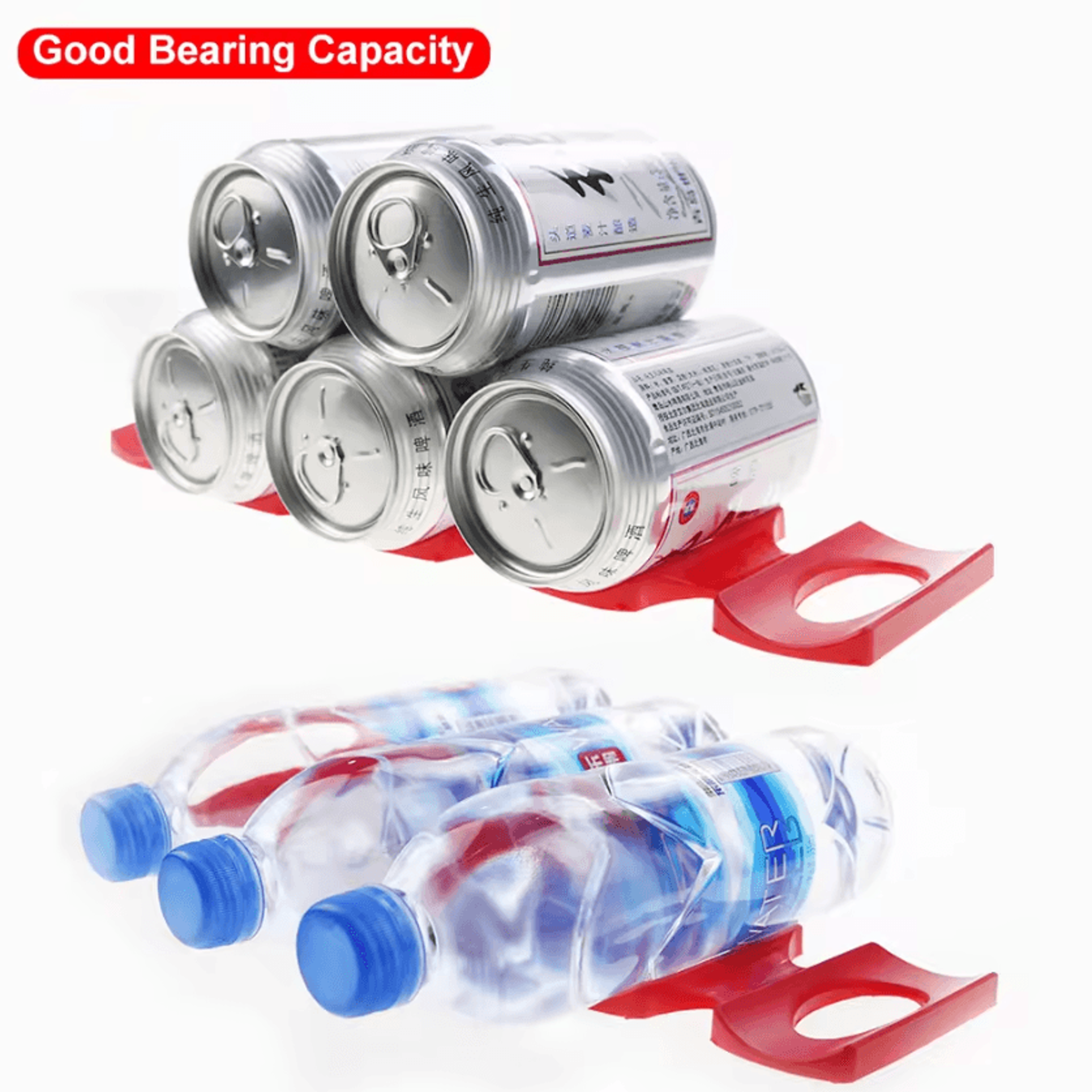 Silicone Can  Bottle Stacking Organizer Mat For Refrigerator  Pantry Storage 2