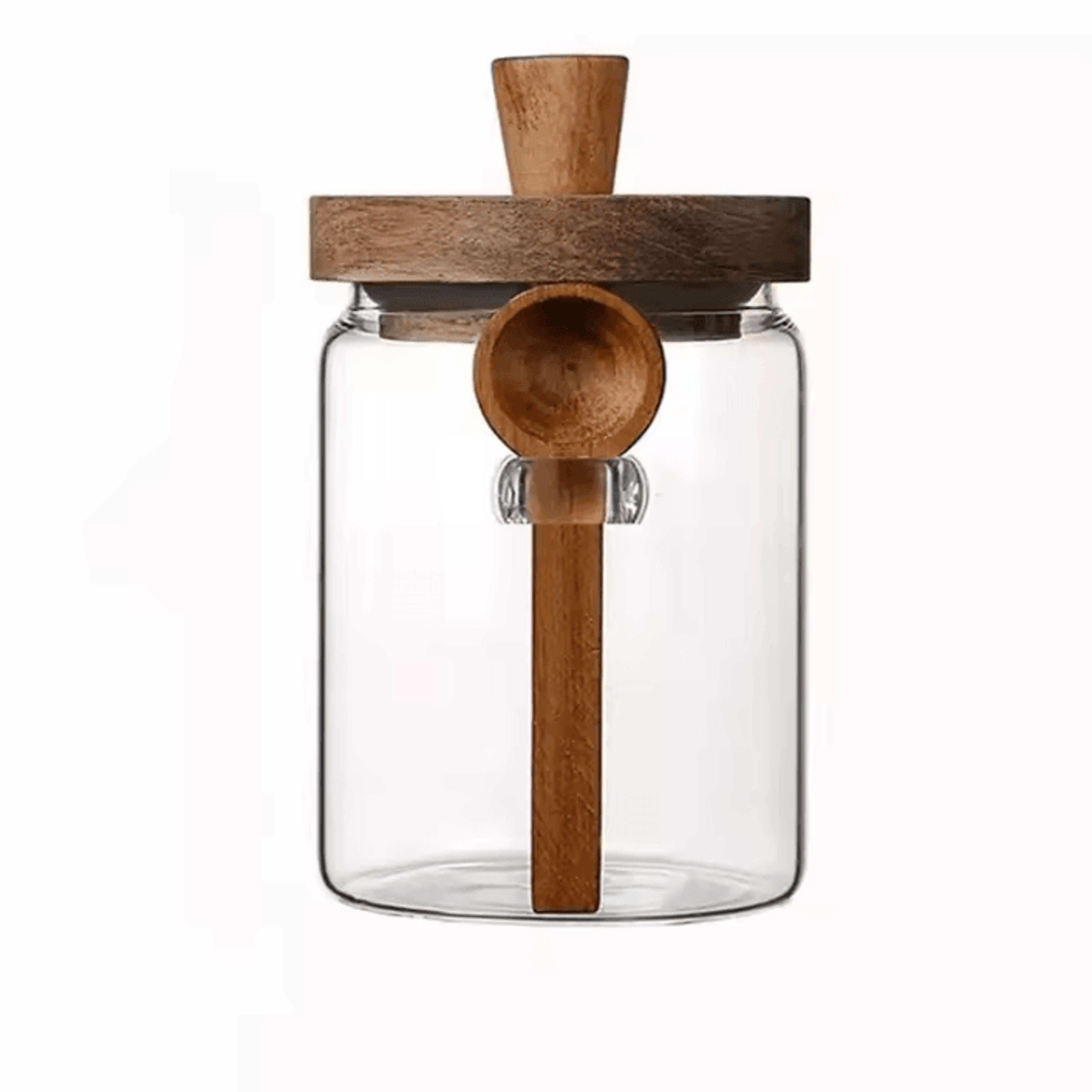 Glass Airtight Storage Jar With Spoon For Coffee Beans Grains  Spices 5