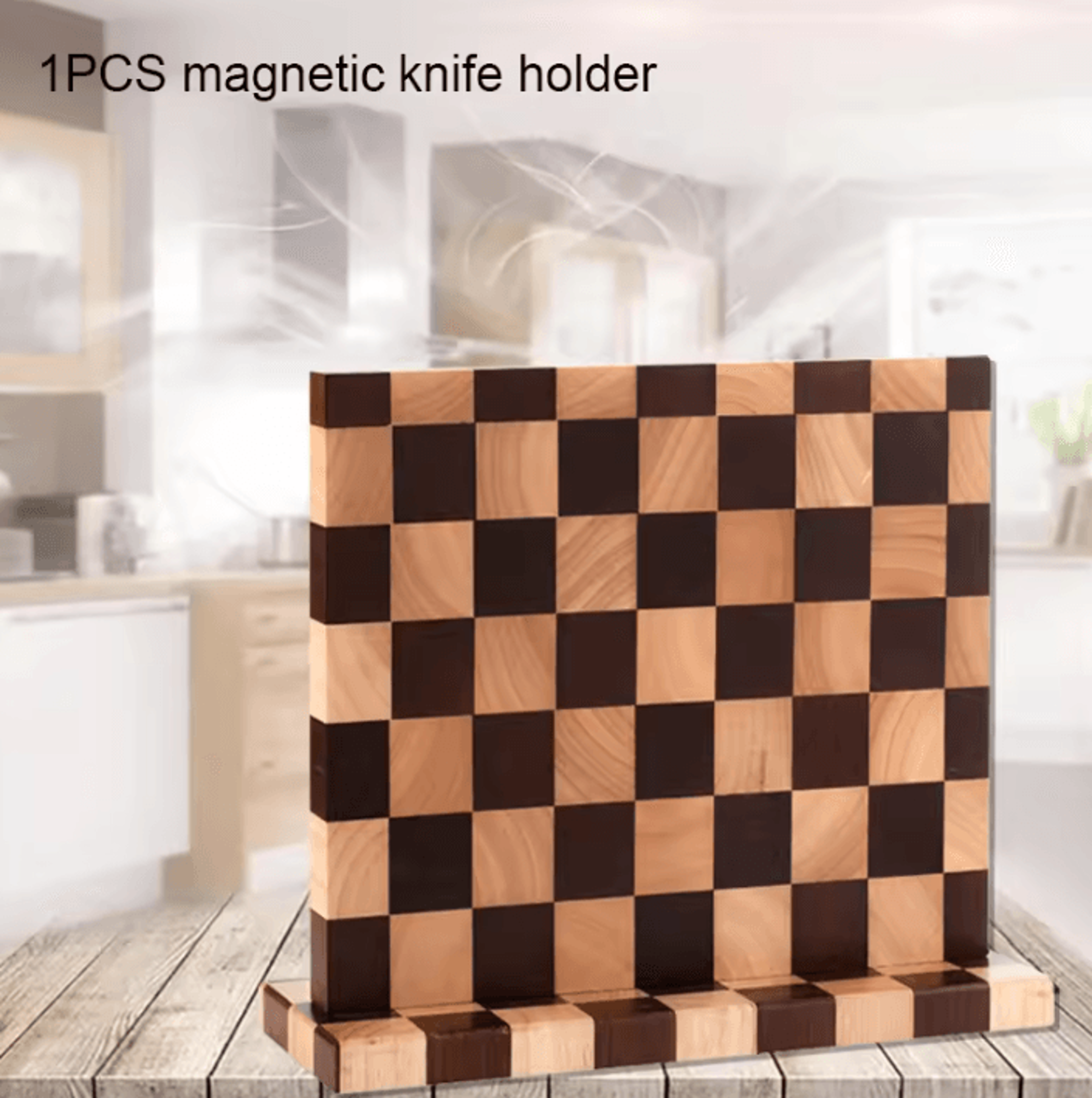 Acacia Wood Magnetic Knife Holder Block For Kitchen Counter Organization 4