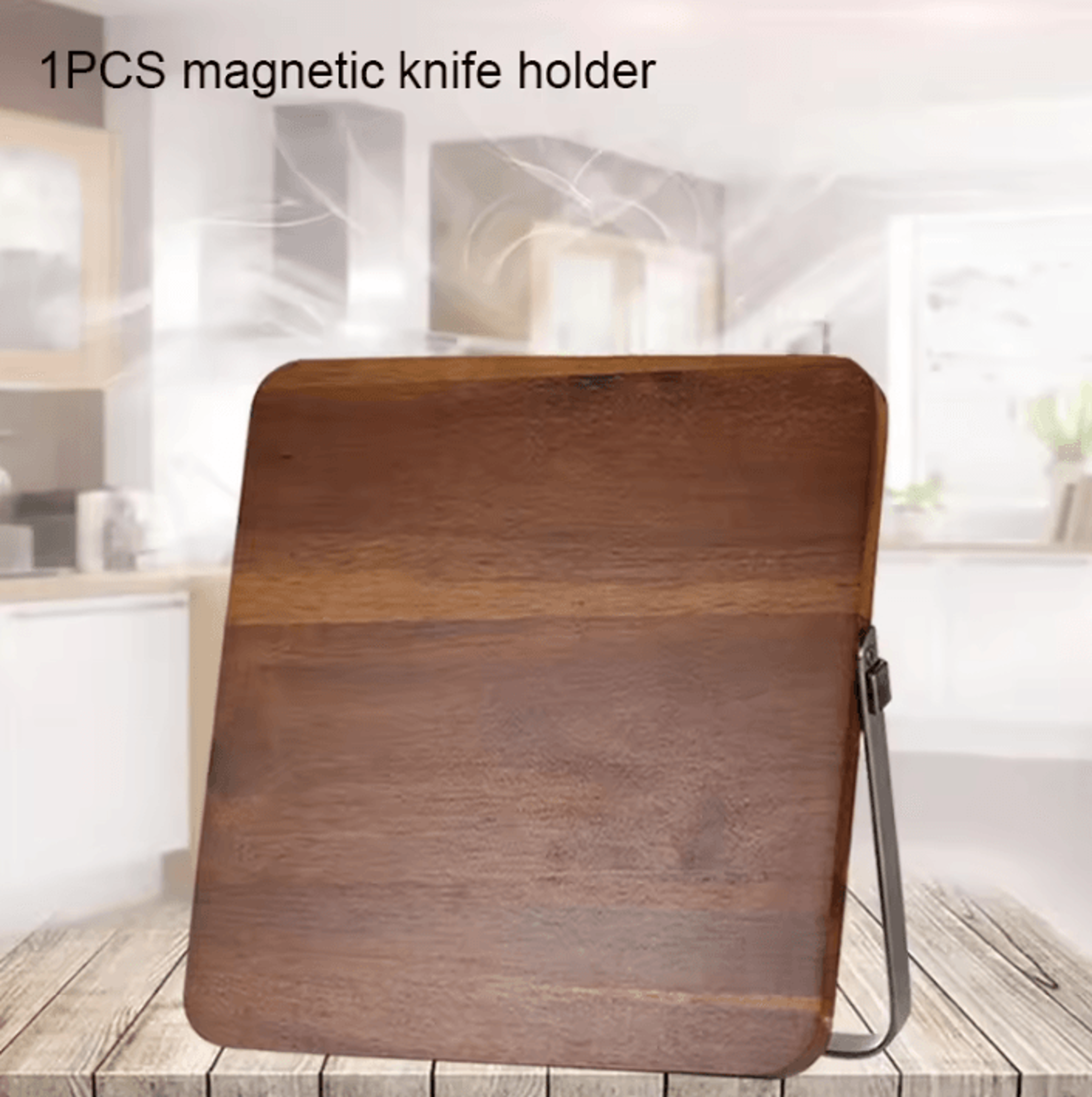 Acacia Wood Magnetic Knife Holder Block For Kitchen Counter Organization 6