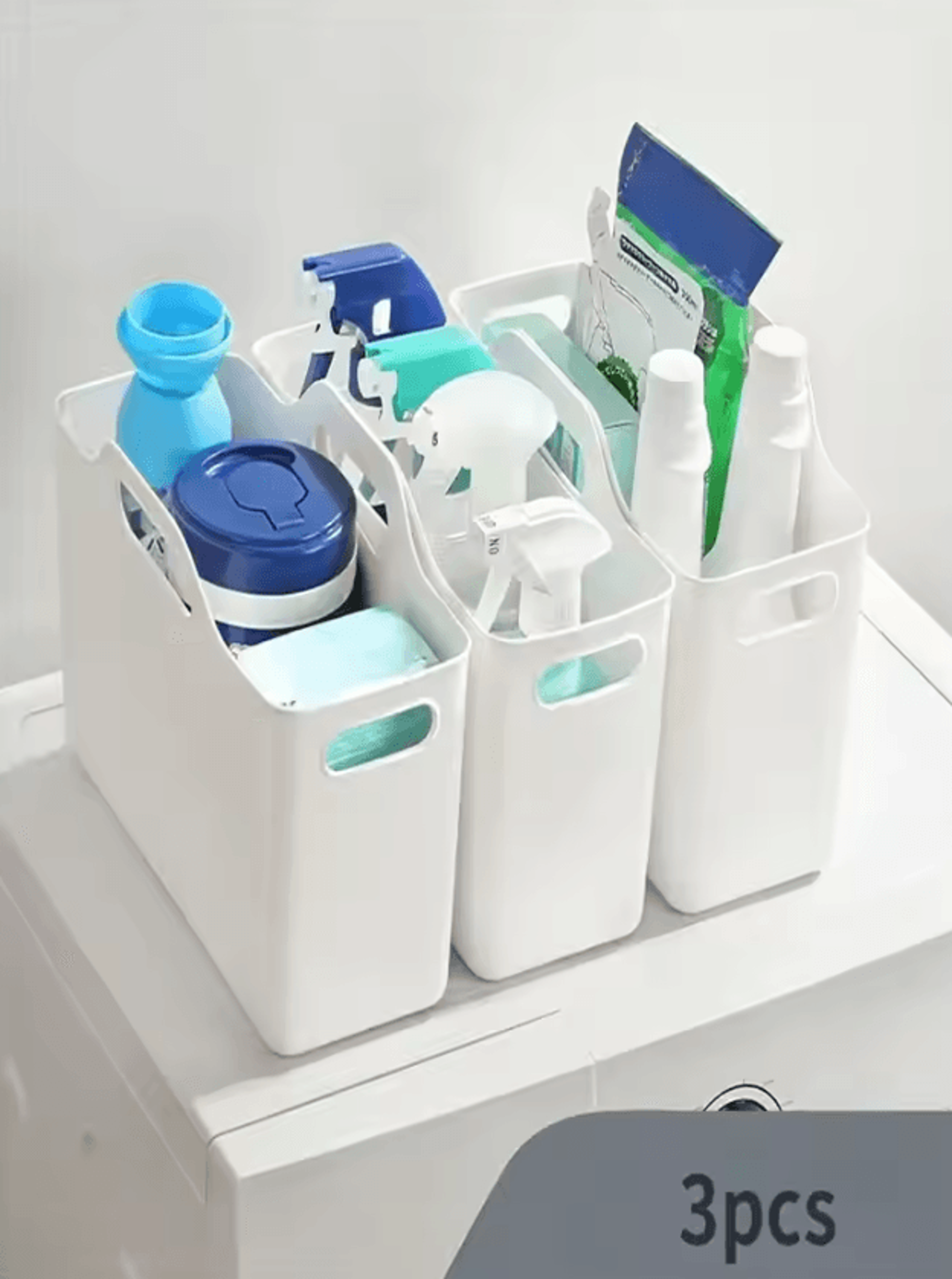multi-purpose cleaning supplies storage basket for home organization