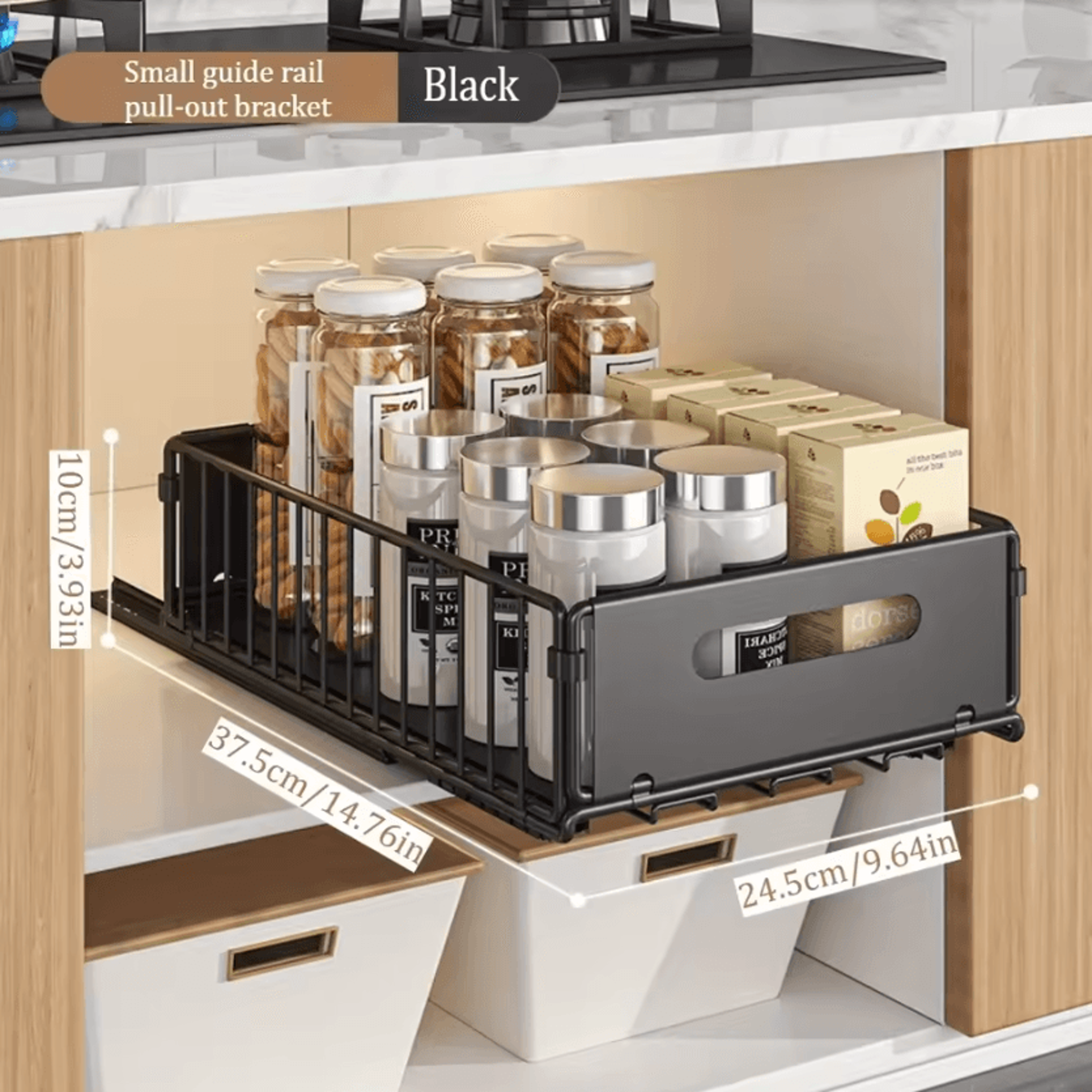 DoubleLayer Sliding Storage Basket Organizer For Bottles  Household Essentials 1