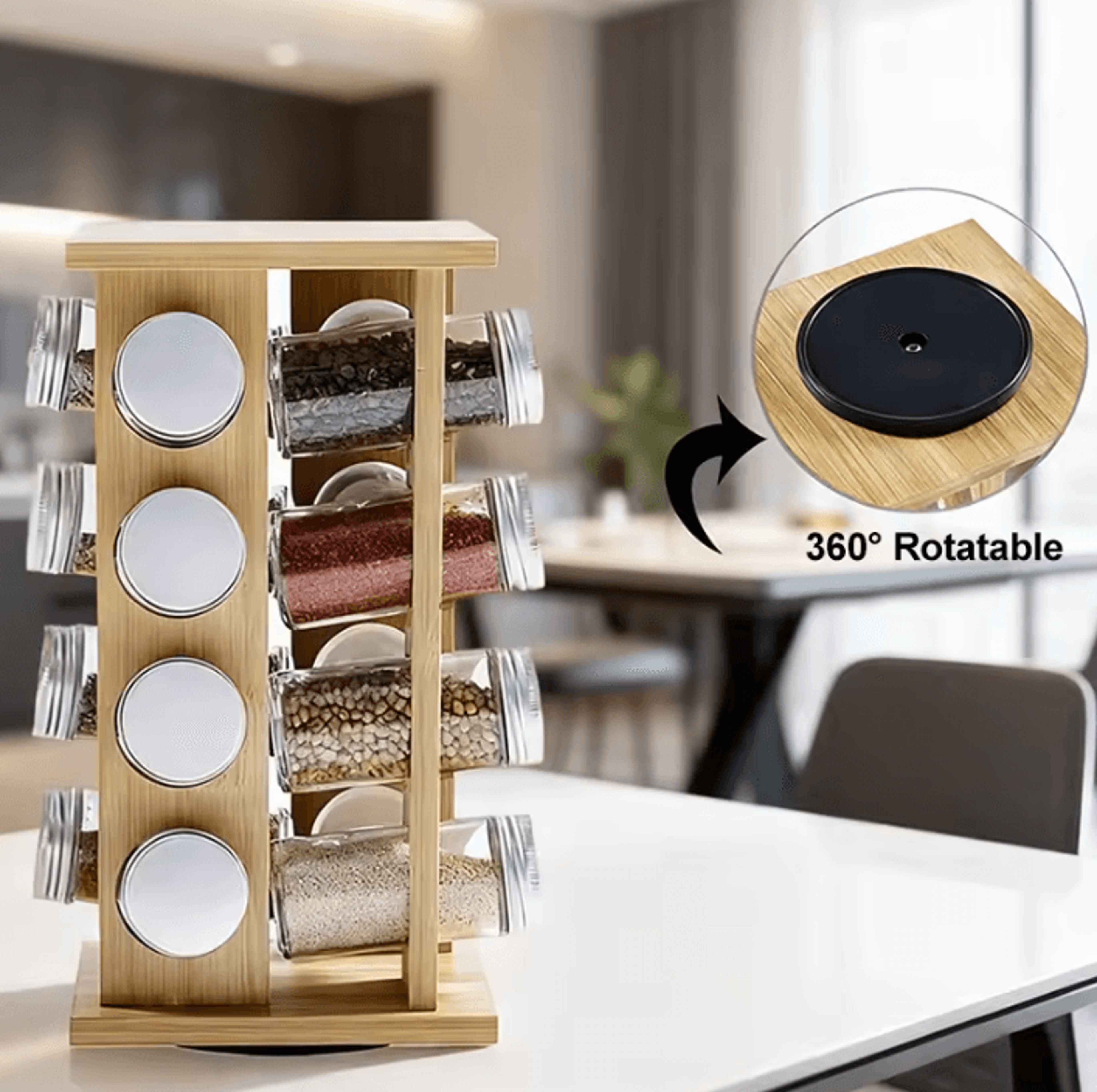 Rotating MultiLayer Spice Rack Kitchen Condiment Organizer 1