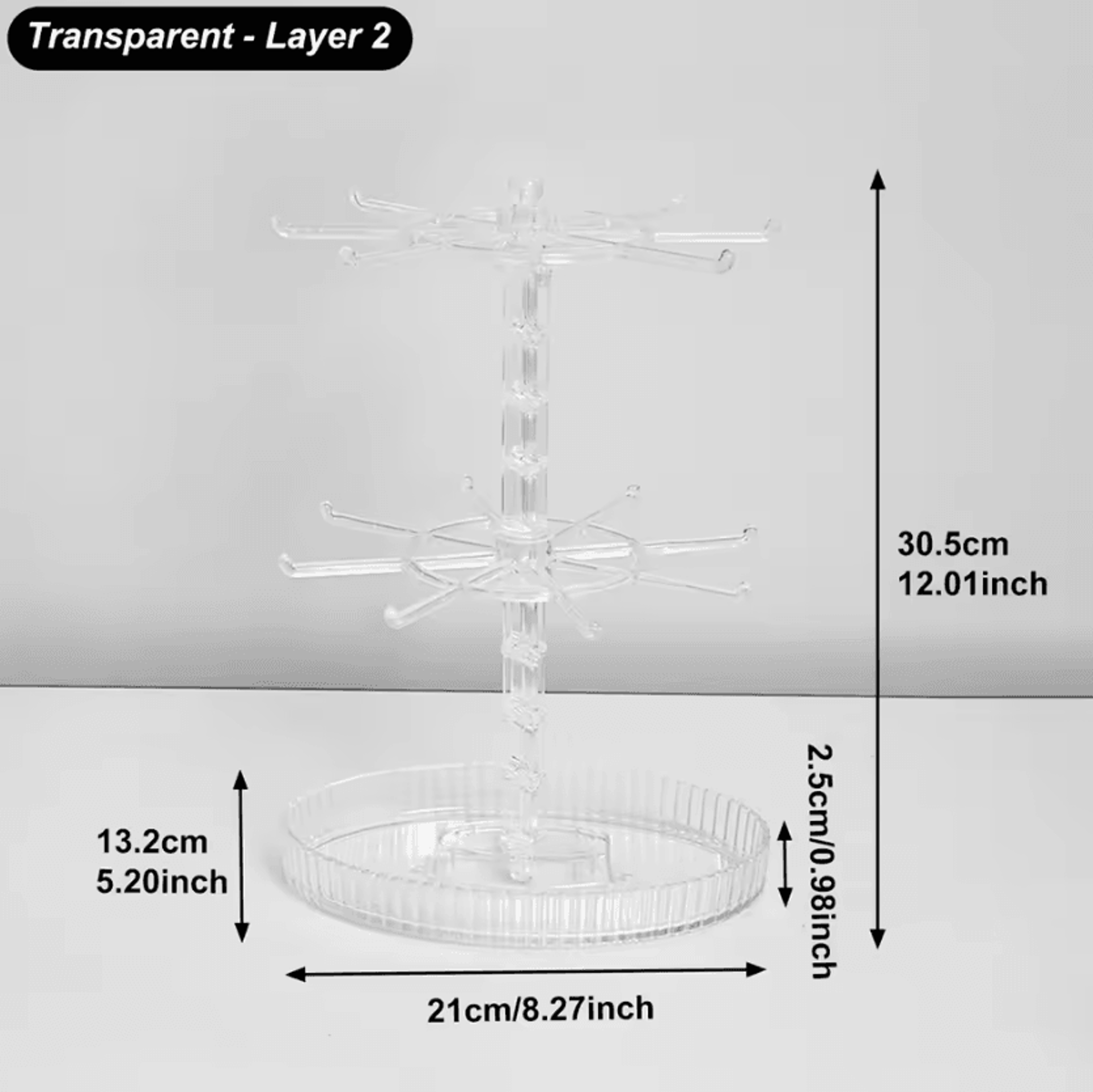 Rotating MultiLayer Jewelry  Keychain Display Organizer 4