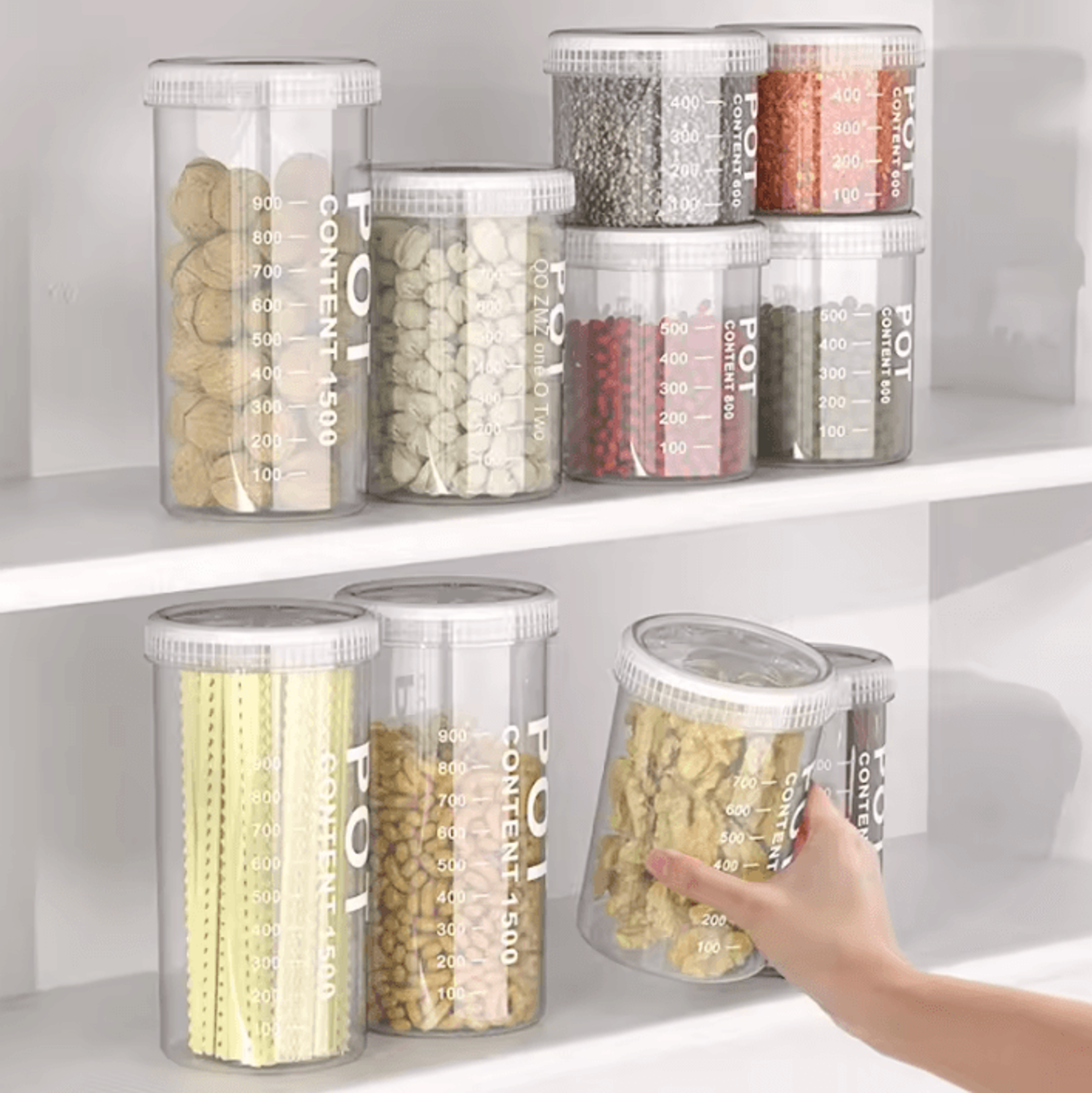 Airtight Grain  Spice Storage Container Set With Measurement Marks 0