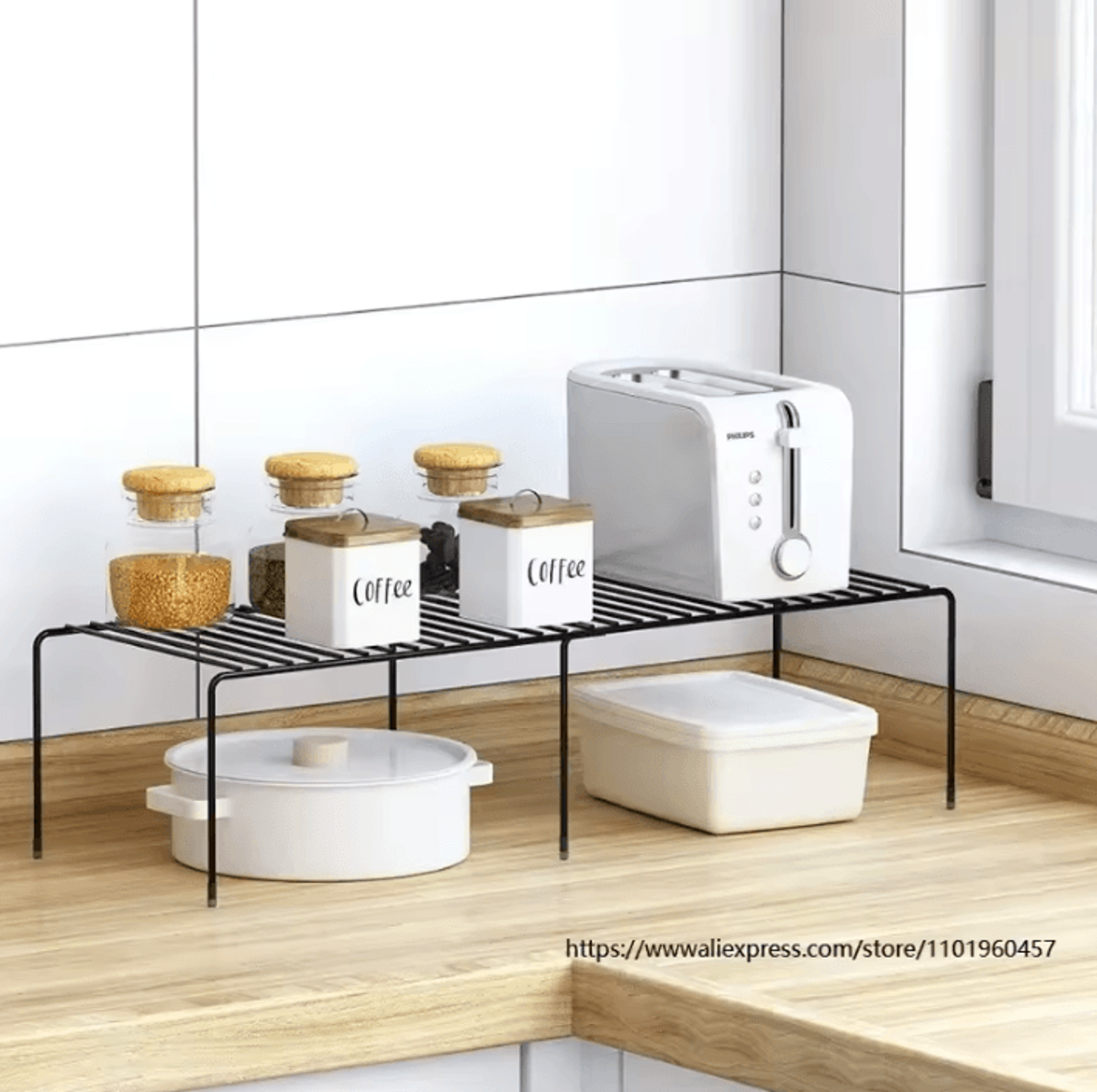 Adjustable Iron Spice Organizer  MultiPurpose Storage Shelf 0