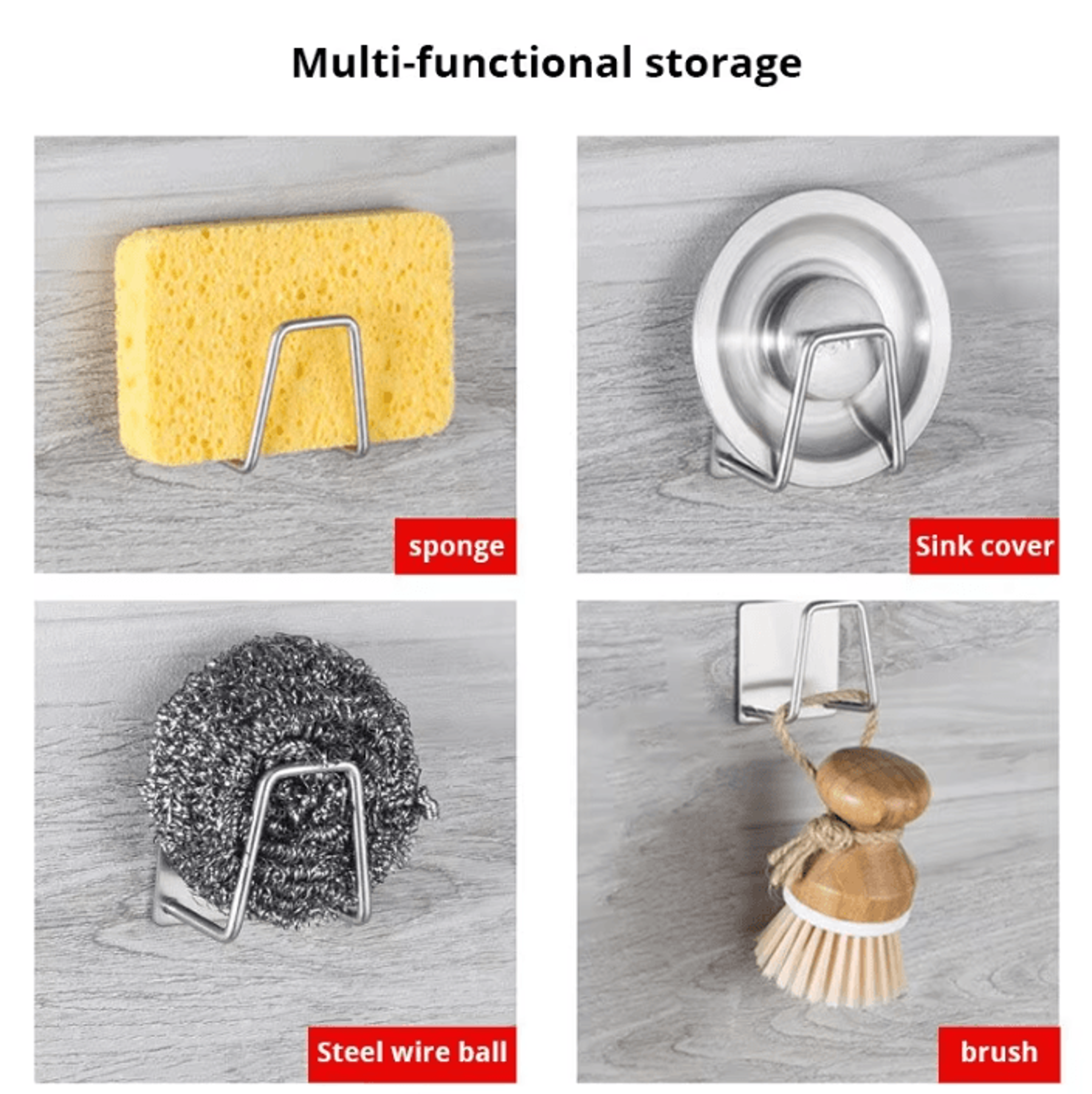 Stainless Steel Sink Sponge Holder Rack 1