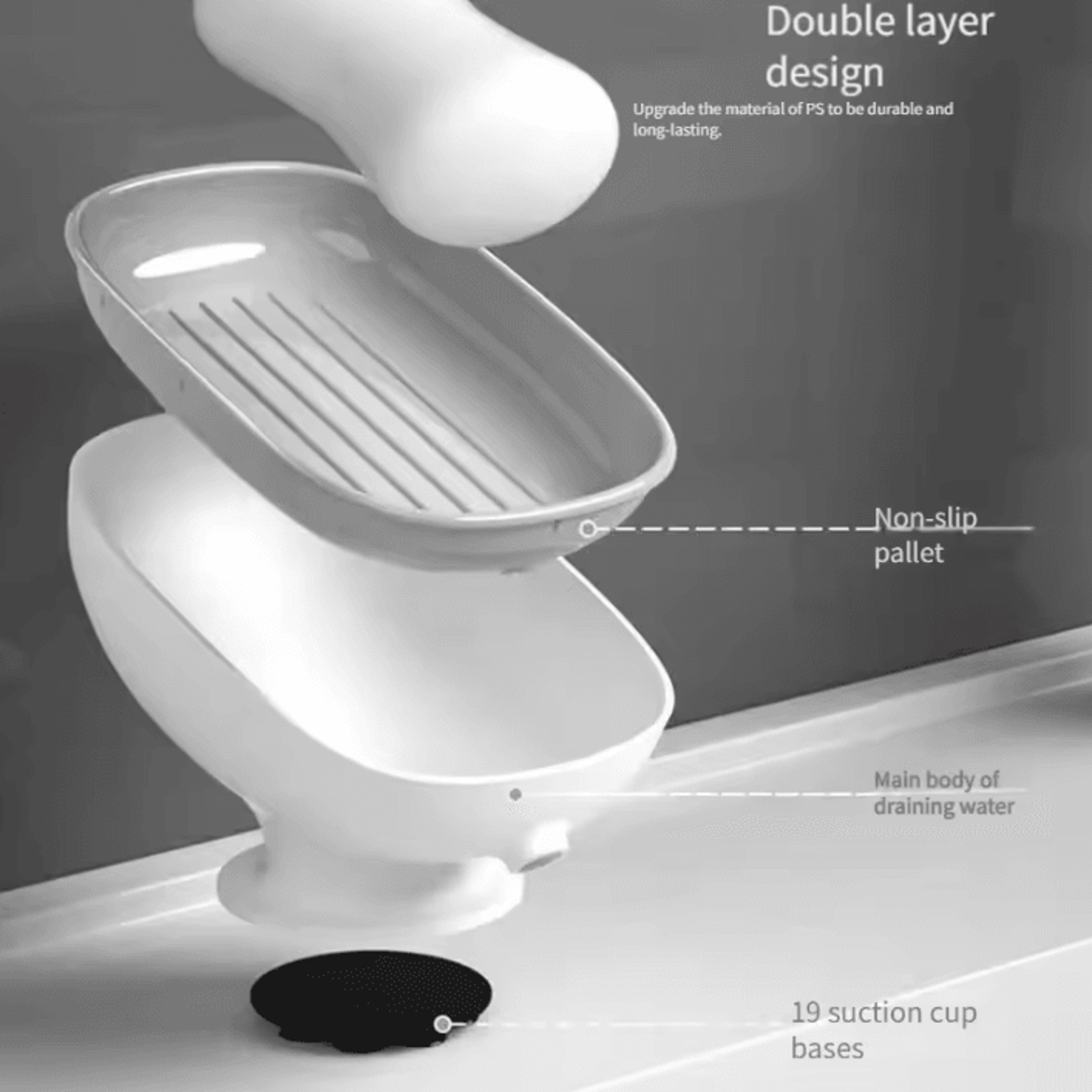 DoubleLayer Soap Storage Box With Drainage Tray 3