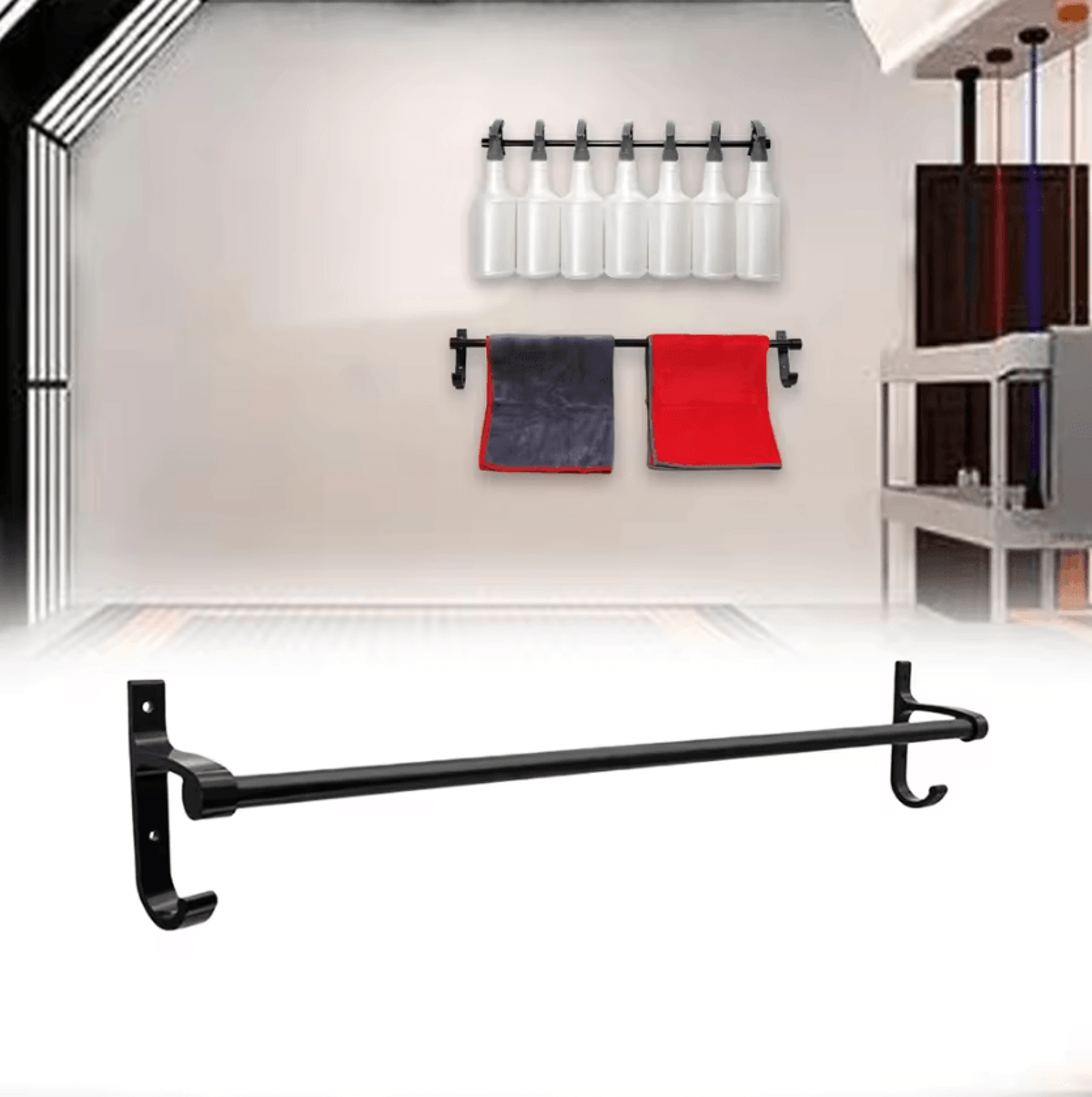 MultiPurpose Spray Bottle  Towel Holder Rack 0