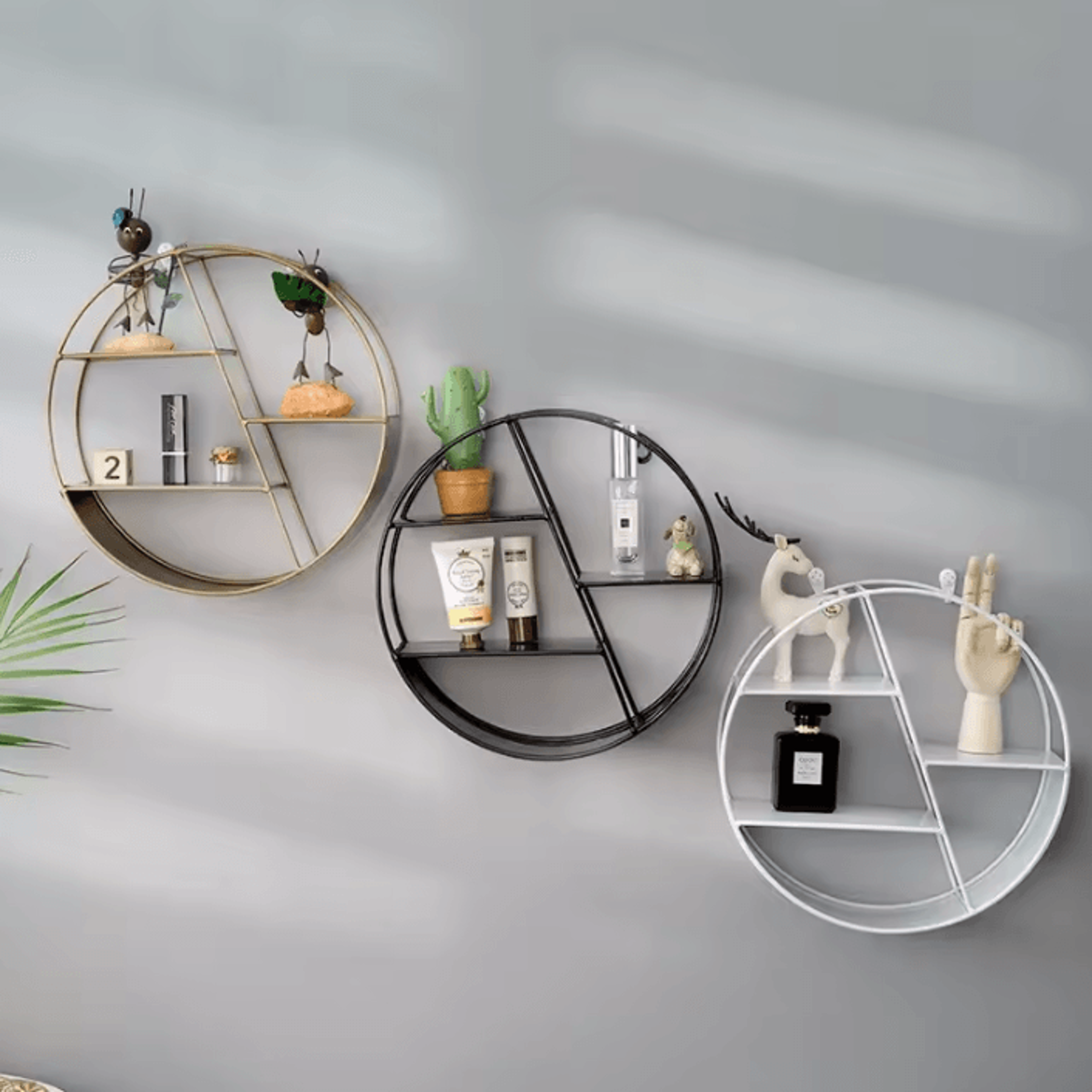 Nordic Circular Floating Wall Shelf For Plants  Decor 1