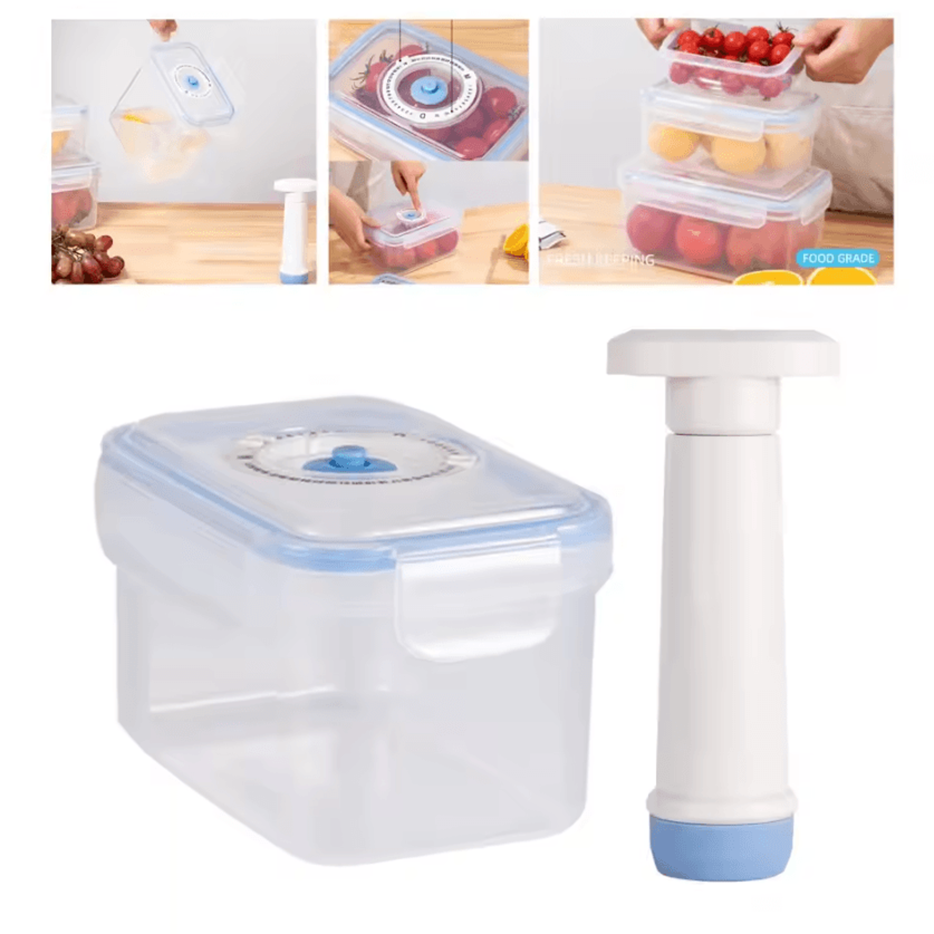 Vacuum Food Storage Container Set With Hand Pump 3